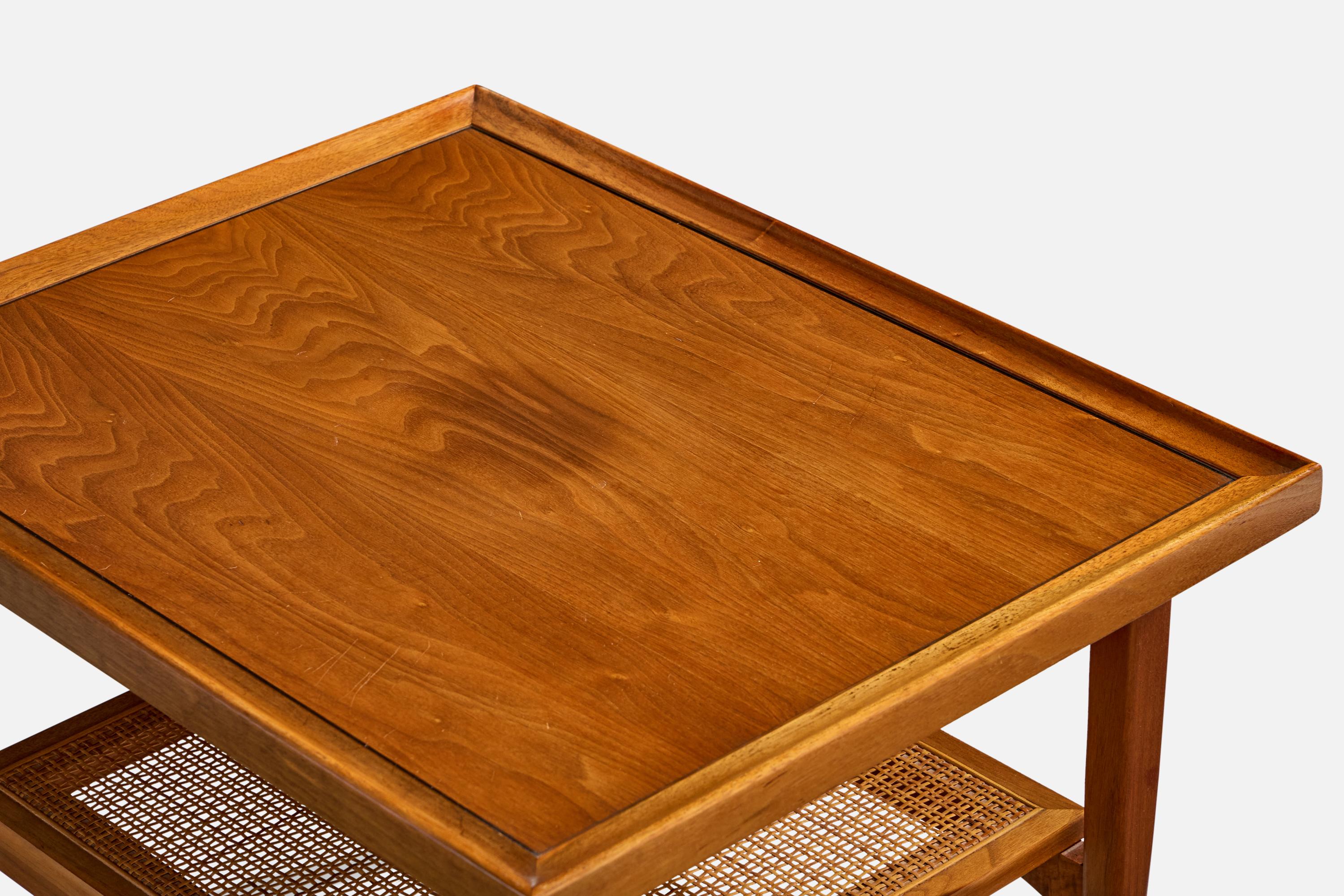 Drexel, Side Tables, Walnut, Cane, USA, 1950s For Sale 5