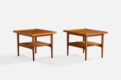 Drexel, Side Tables, Walnut, Cane, USA, 1950s