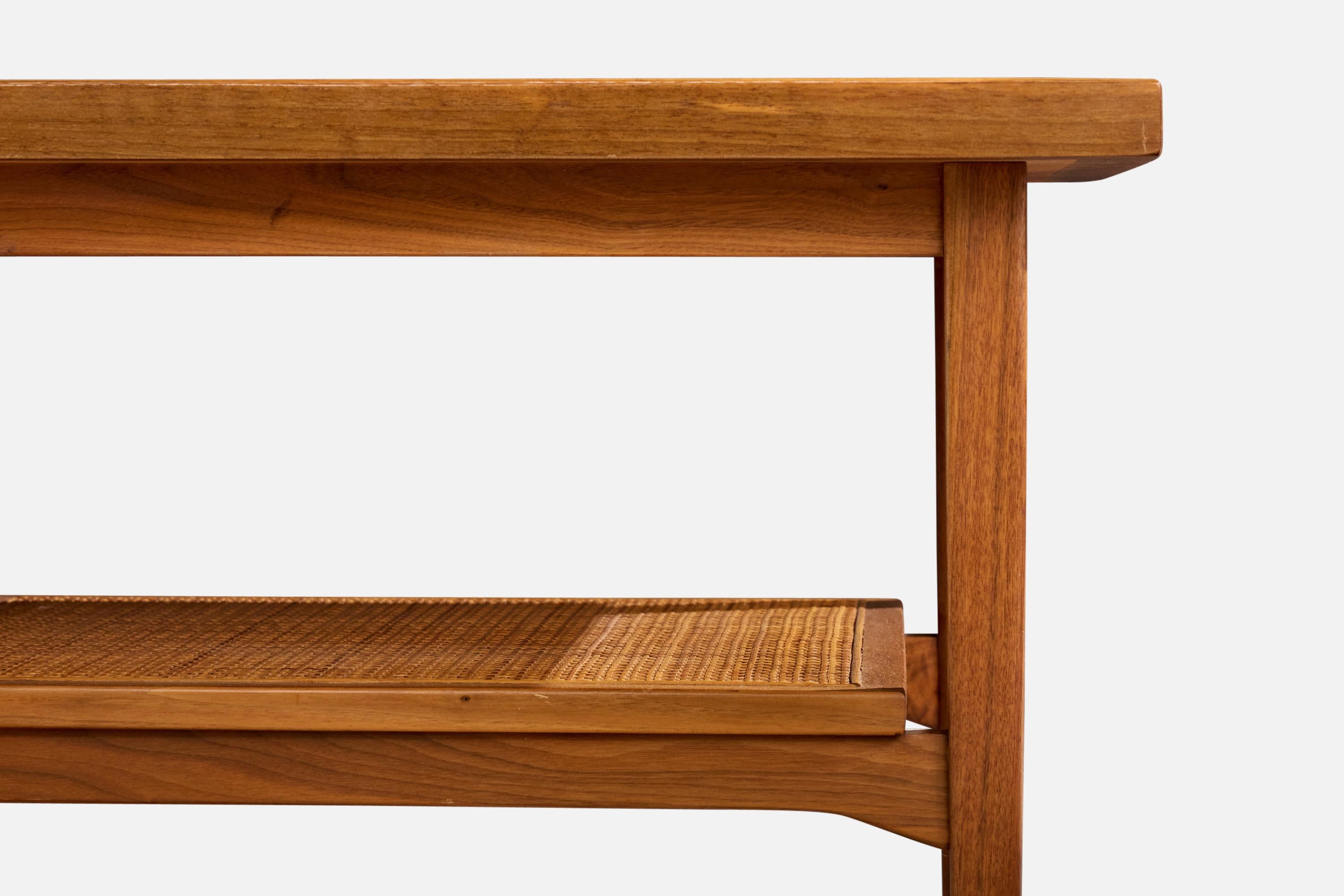 Drexel, Side Tables, Walnut, Cane, USA, 1950s For Sale 1
