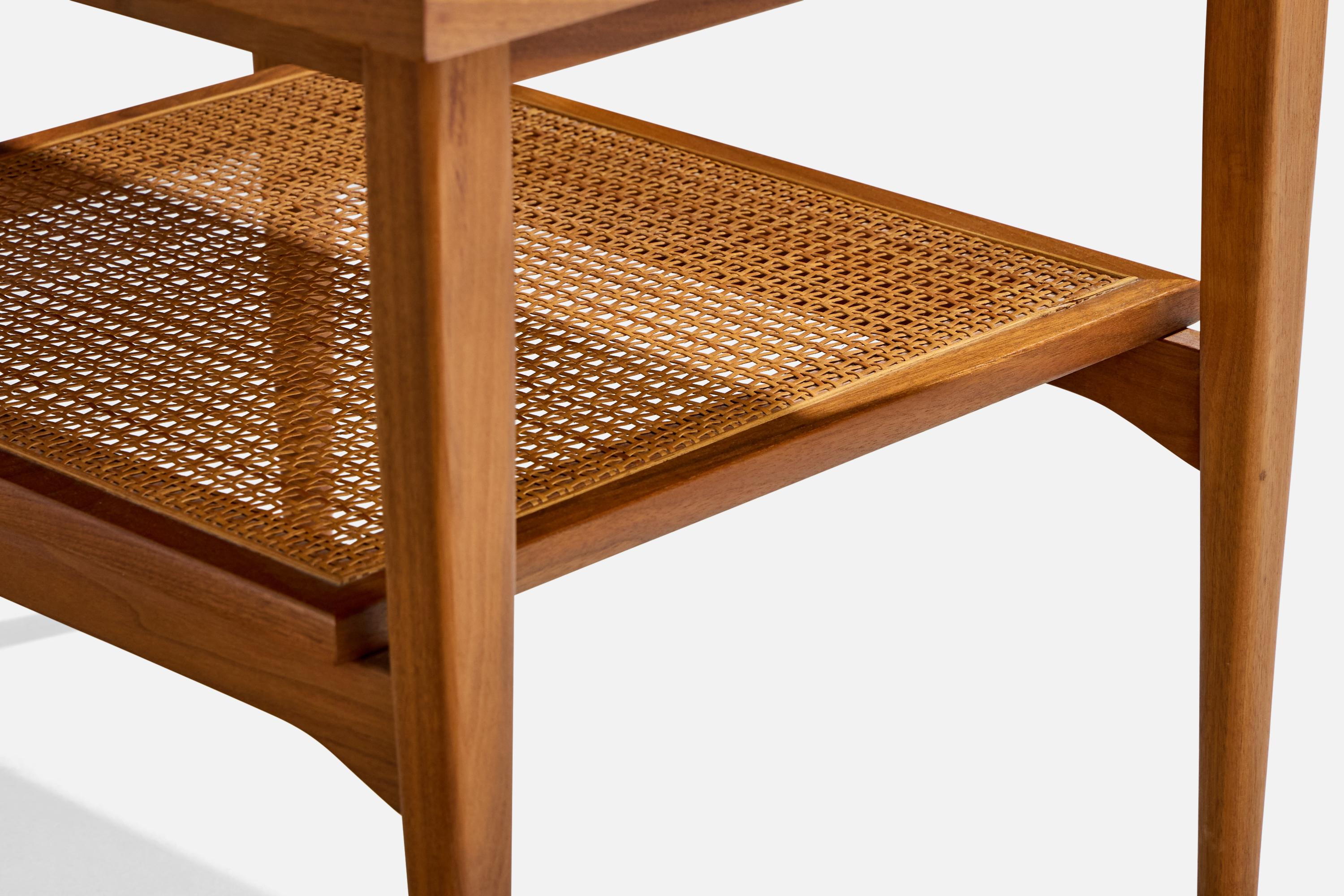 Drexel, Side Tables, Walnut, Cane, USA, 1950s For Sale 2