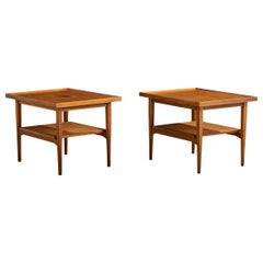 Drexel, Side Tables, Walnut, Cane, USA, 1950s