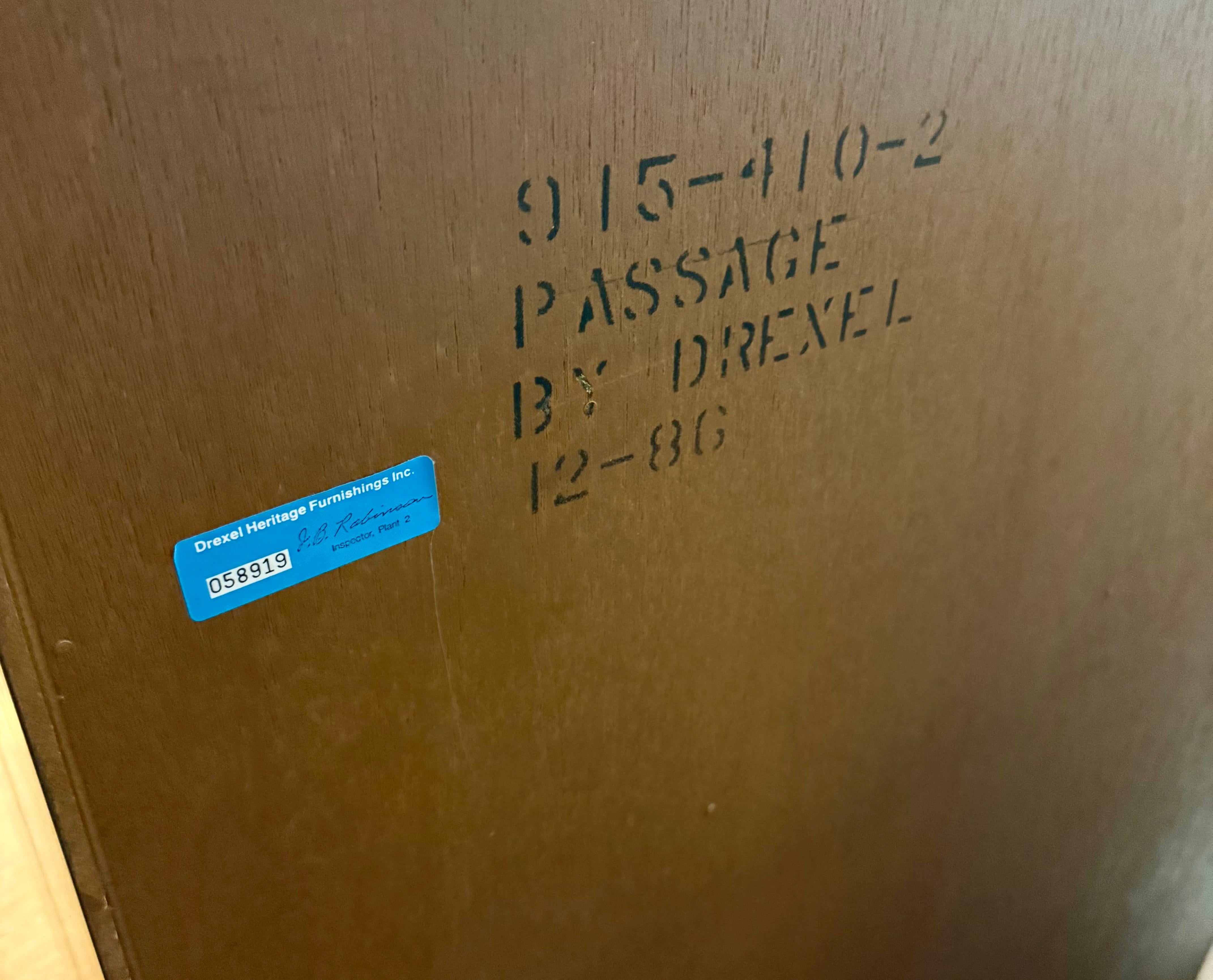 Drexel Signed Mid Century Modern Campaign Style Five Drawer Tall Dresser Highboy 5