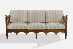 Drexel, Sofa, Oak, Fabric, USA, 1950s