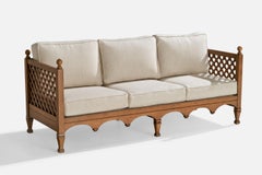 Drexel, Divano, Oak, Tessuto, USA, anni '50