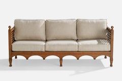 Drexel, Sofa, Oak, Fabric, USA, 1950s