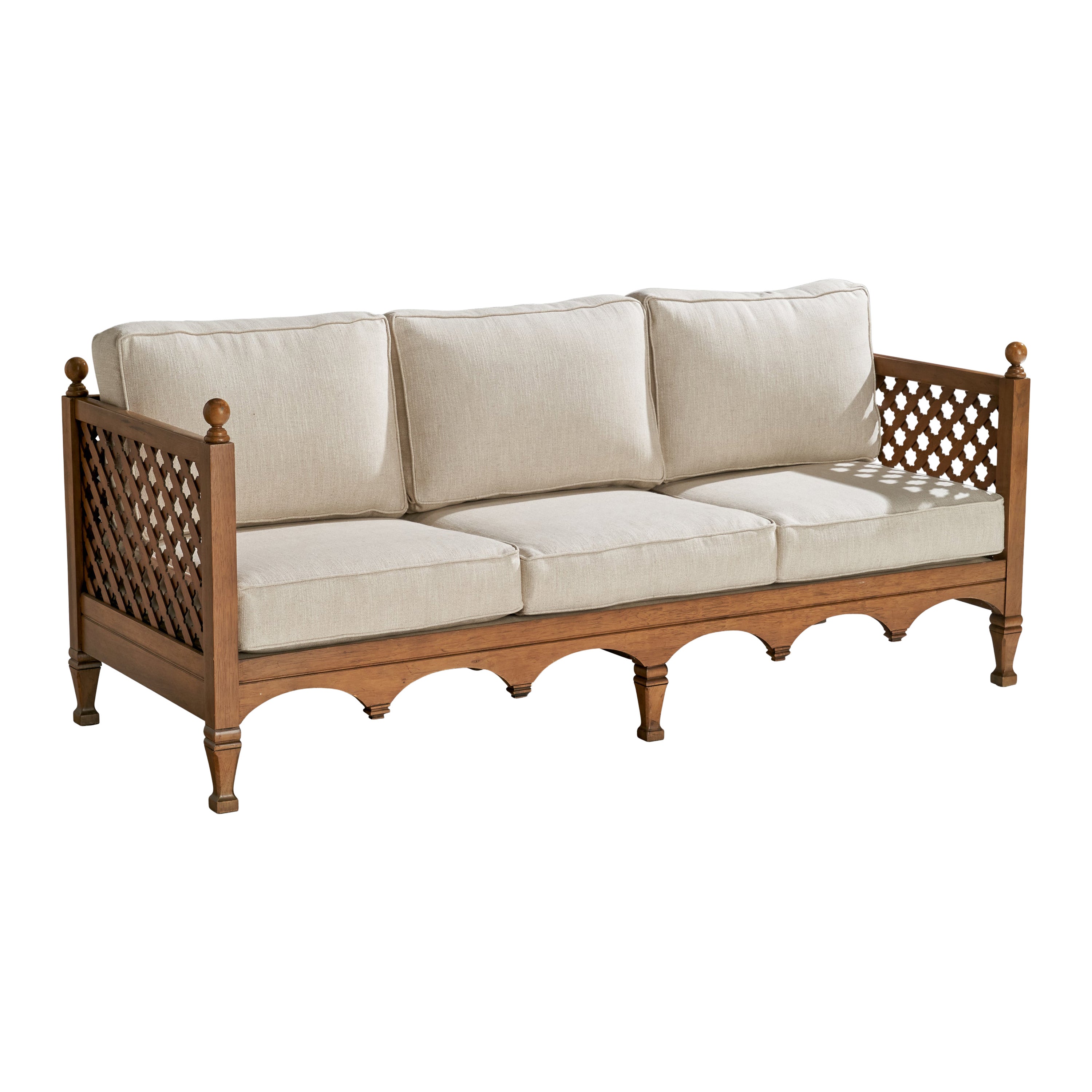 Drexel, Sofa, Oak, Fabric, USA, 1950s