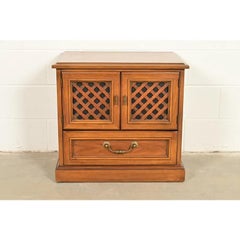 Drexel Spanish Colonial Carved Walnut Nightstand, 1960s