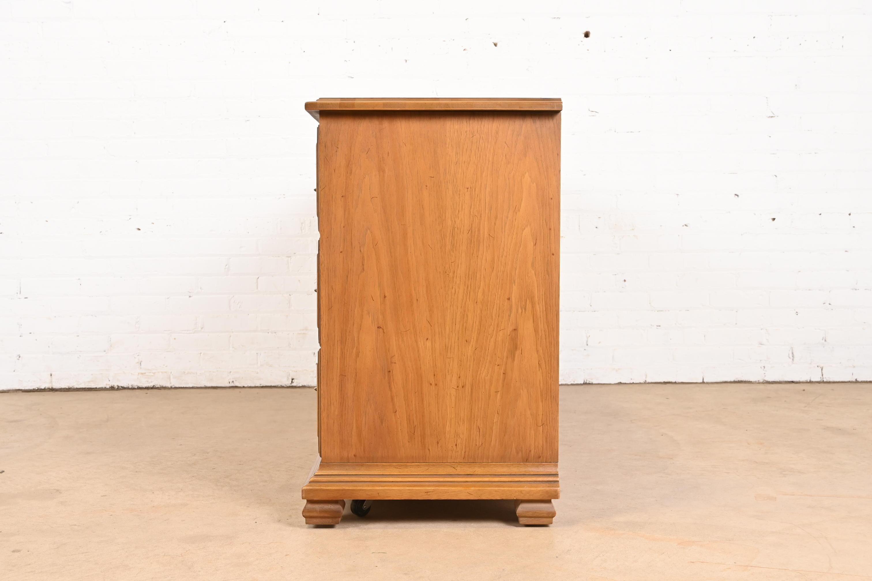 Drexel Spanish Colonial Carved Walnut Triple Dresser or Credenza, 1960s 4