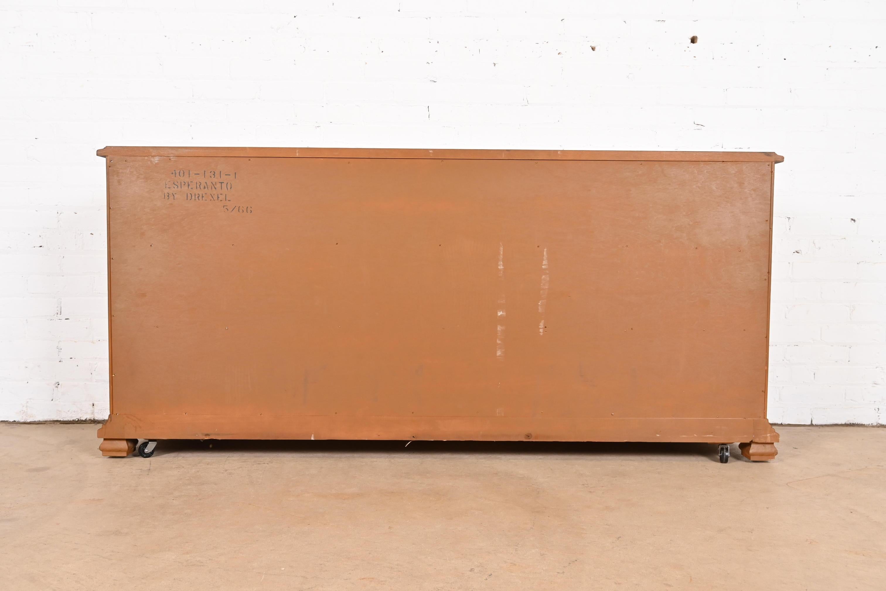 Drexel Spanish Colonial Carved Walnut Triple Dresser or Credenza, 1960s 5