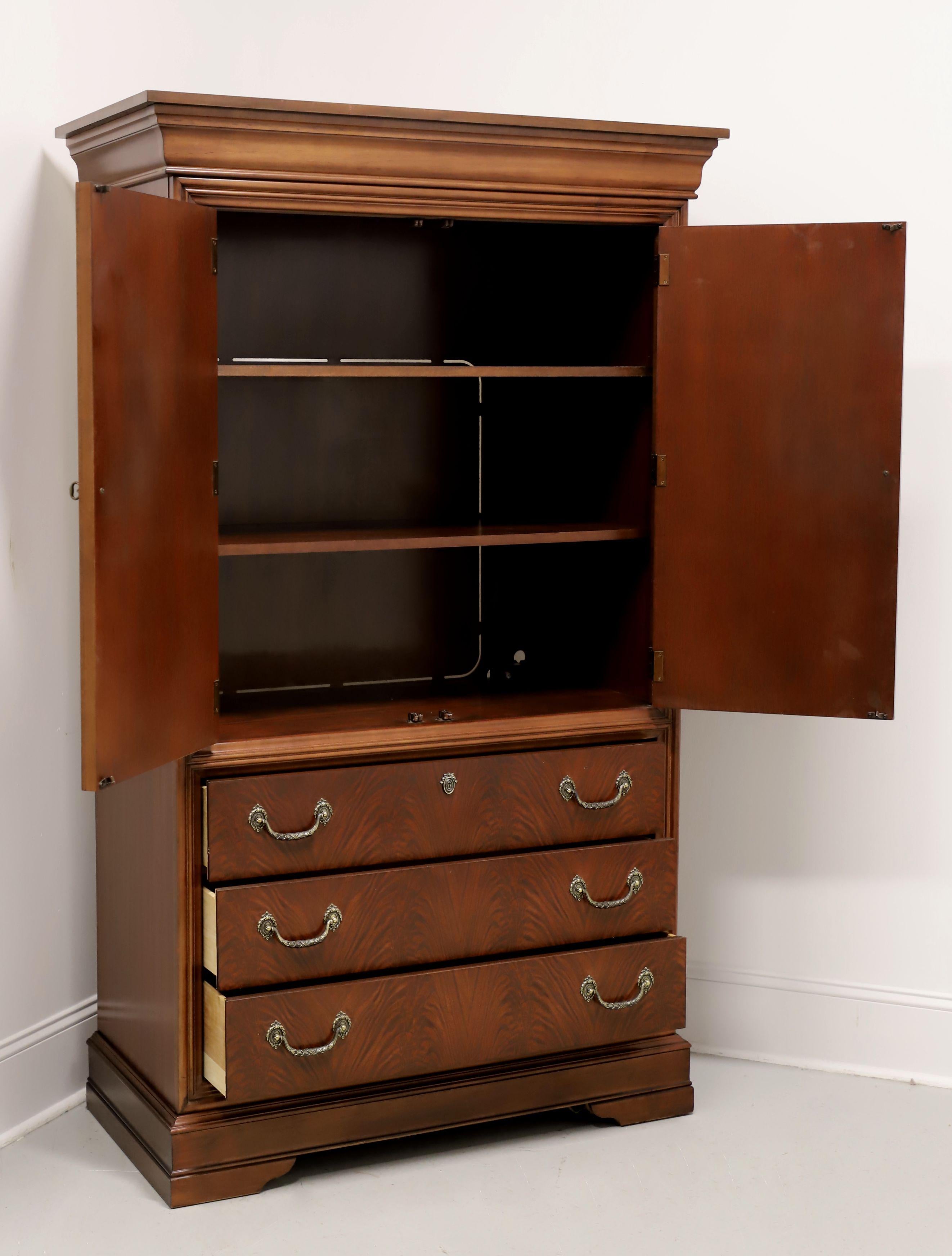 DREXEL Studio Marseille Mahogany French Style Armoire / Linen Press In Good Condition For Sale In Charlotte, NC
