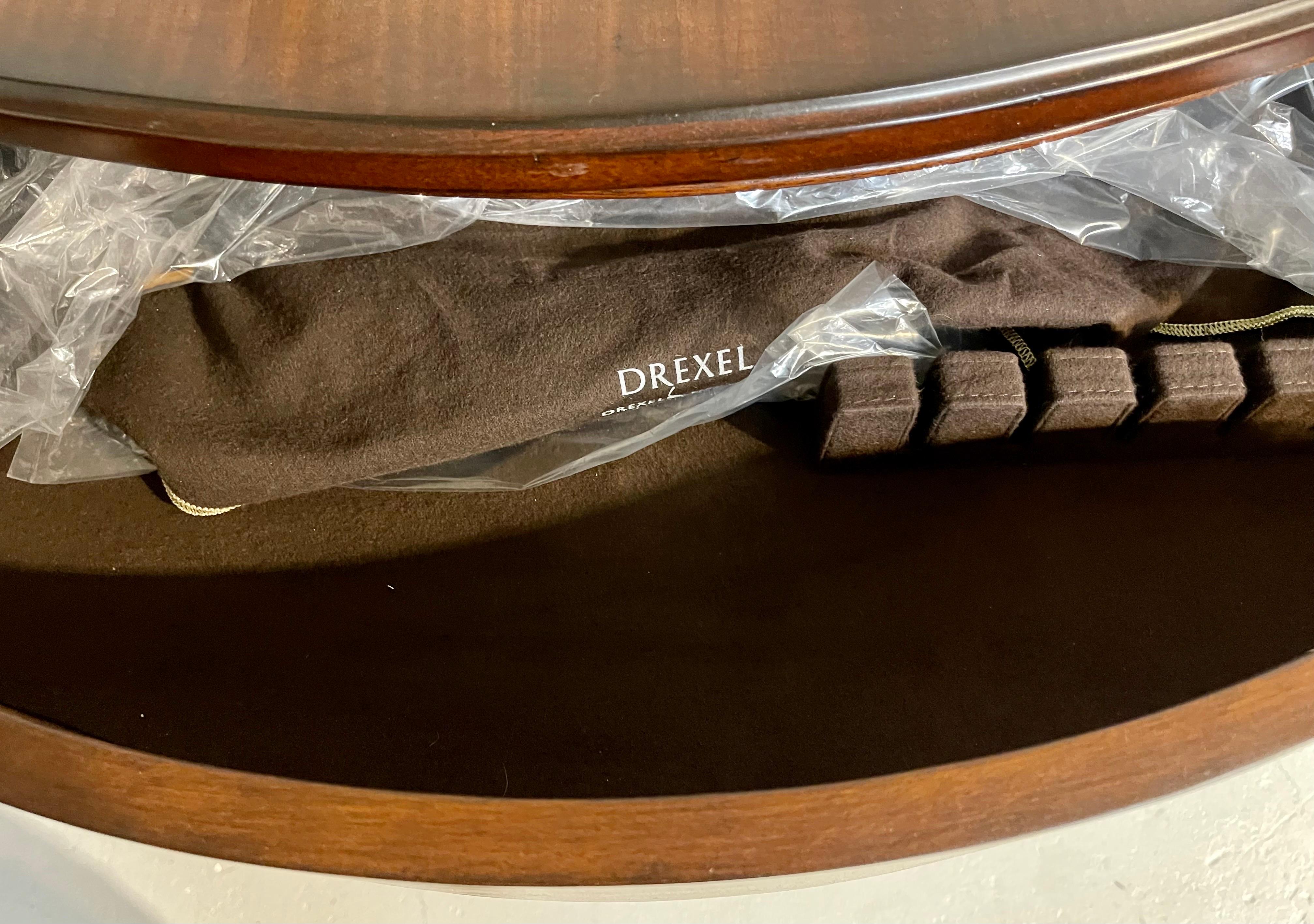 Drexel Tall Mahogany Inlay Large Console Table Buffet Dry Bar 9