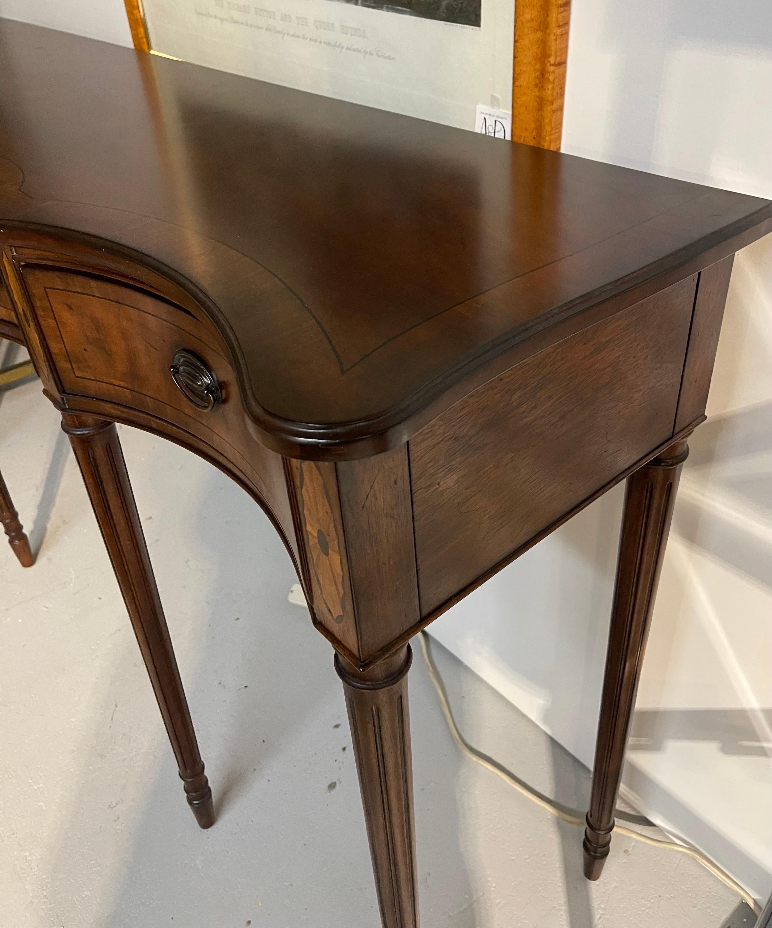 Drexel Tall Mahogany Inlay Large Console Table Buffet Dry Bar 3