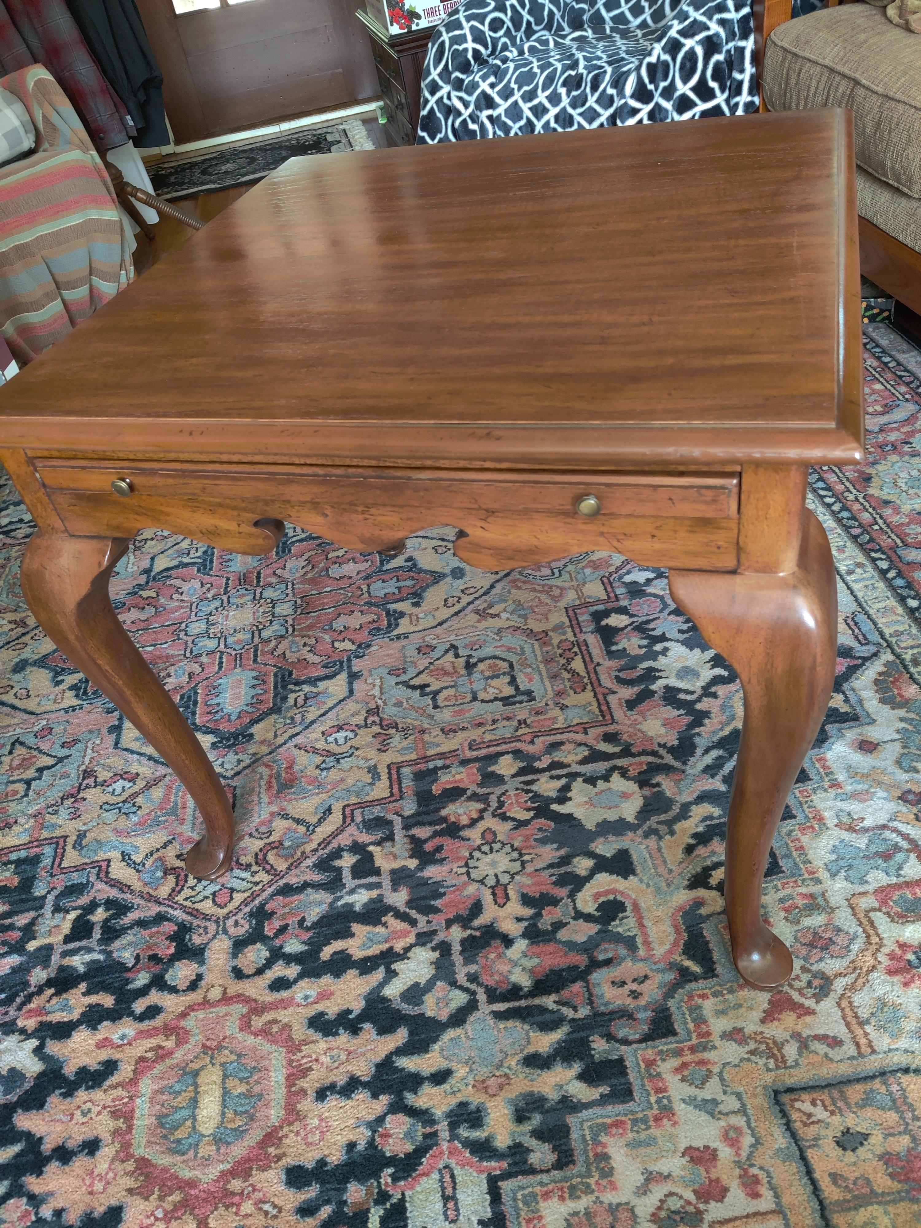 Drexel Tea Table w/Shelf and Queen Anne Legs For Sale 2