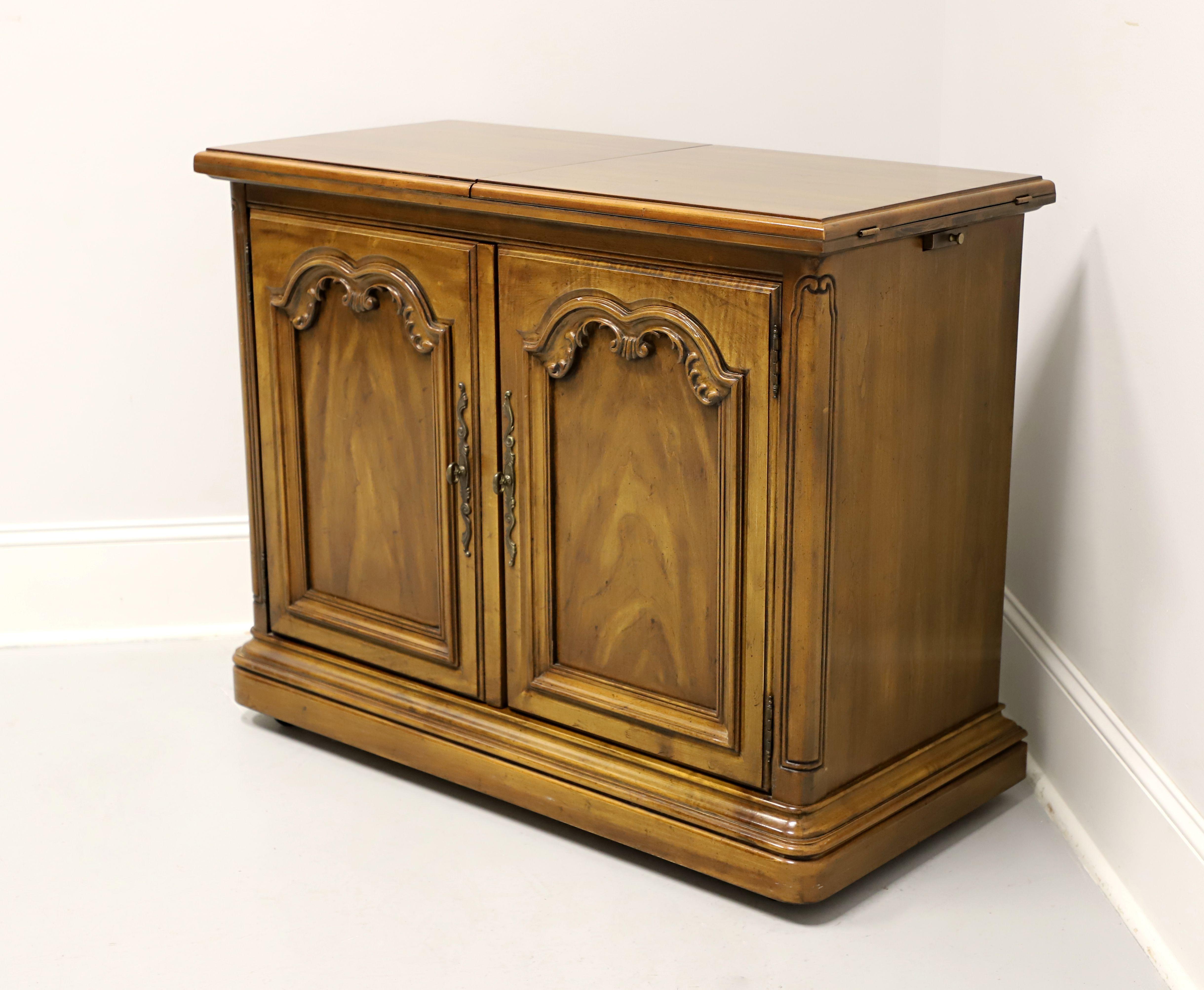 French Provincial DREXEL Touraine II Pecan French Country Flip Top Server on Casters