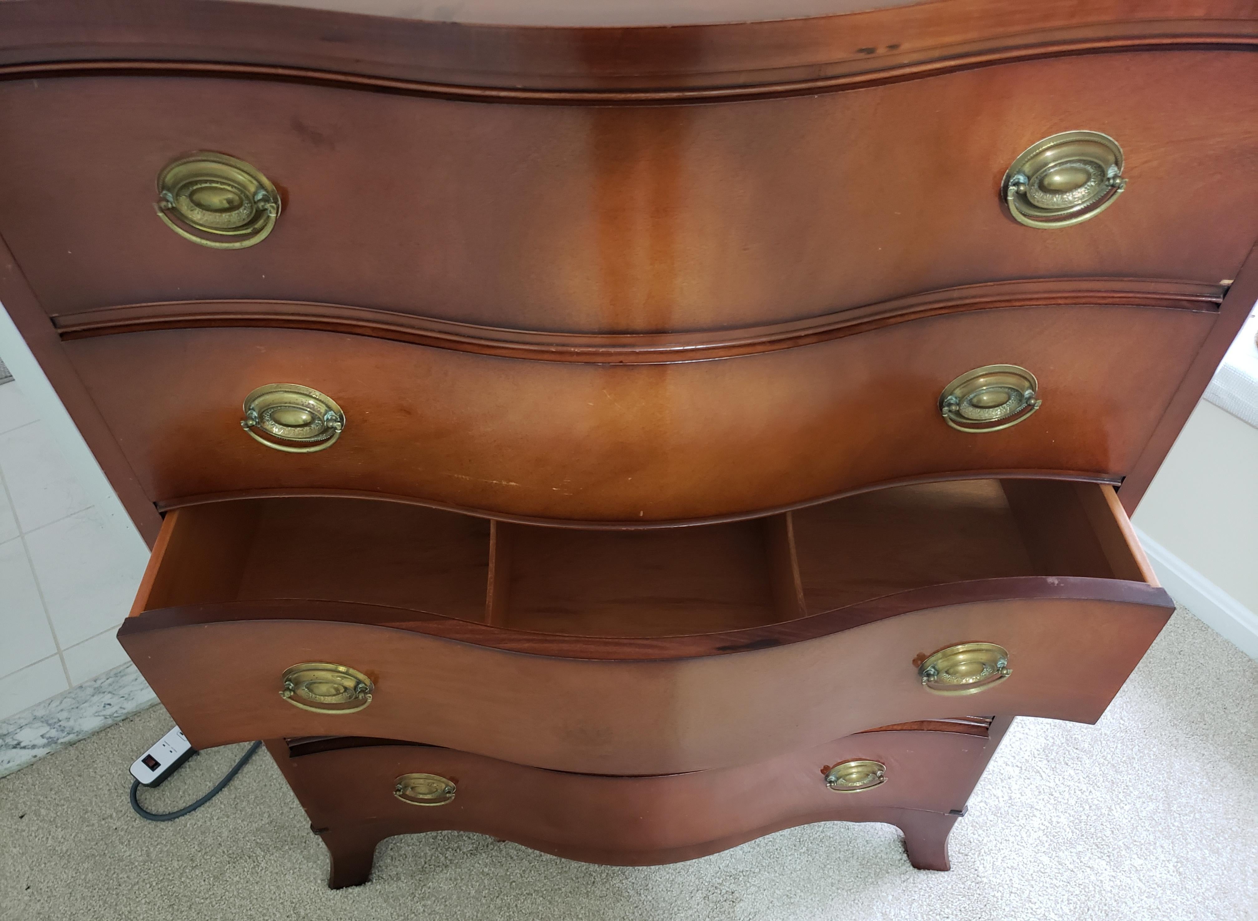 20th Century Drexel Travis Court Collection Mahogany Federal Chest of Drawers, circa 1940s