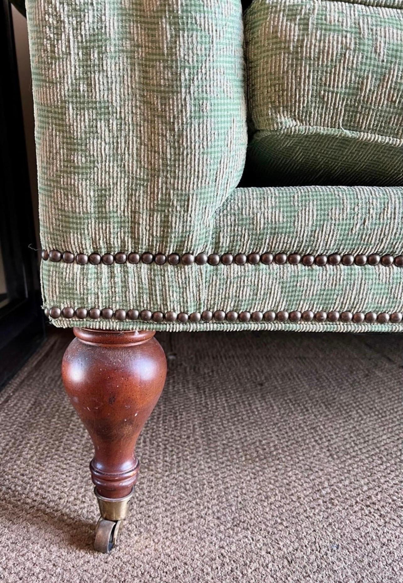 20th Century Drexel Tufted Scroll Arm Chesterfield Sofa for Lillian August For Sale