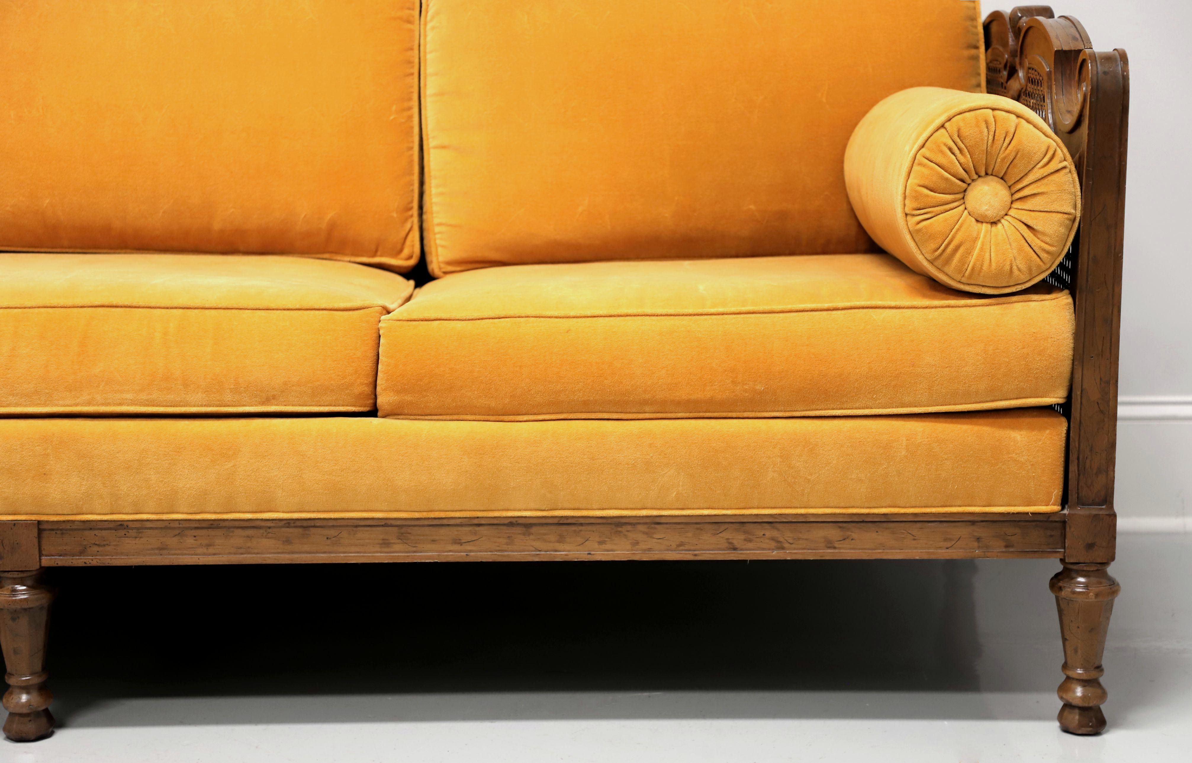 DREXEL Velero Mid 20th Century Spanish Style Caned Sofa In Good Condition In Charlotte, NC