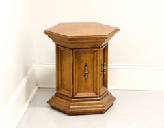 DREXEL Velero Mid 20th Century Spanish Style Hexagonal Cabinet Accent Table