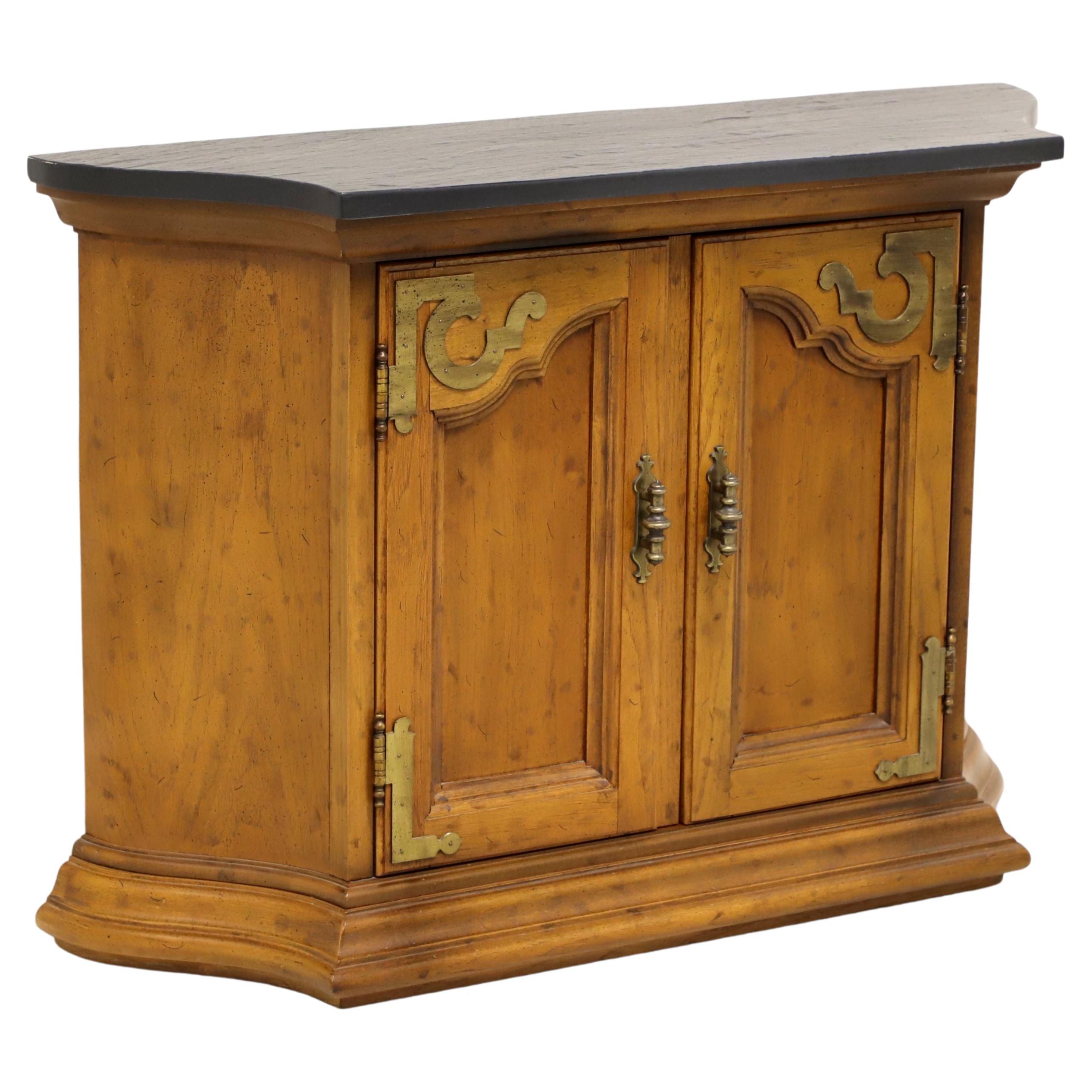 DREXEL Velero Mid 20th Century Spanish Style Slate Top Console Cabinet For Sale