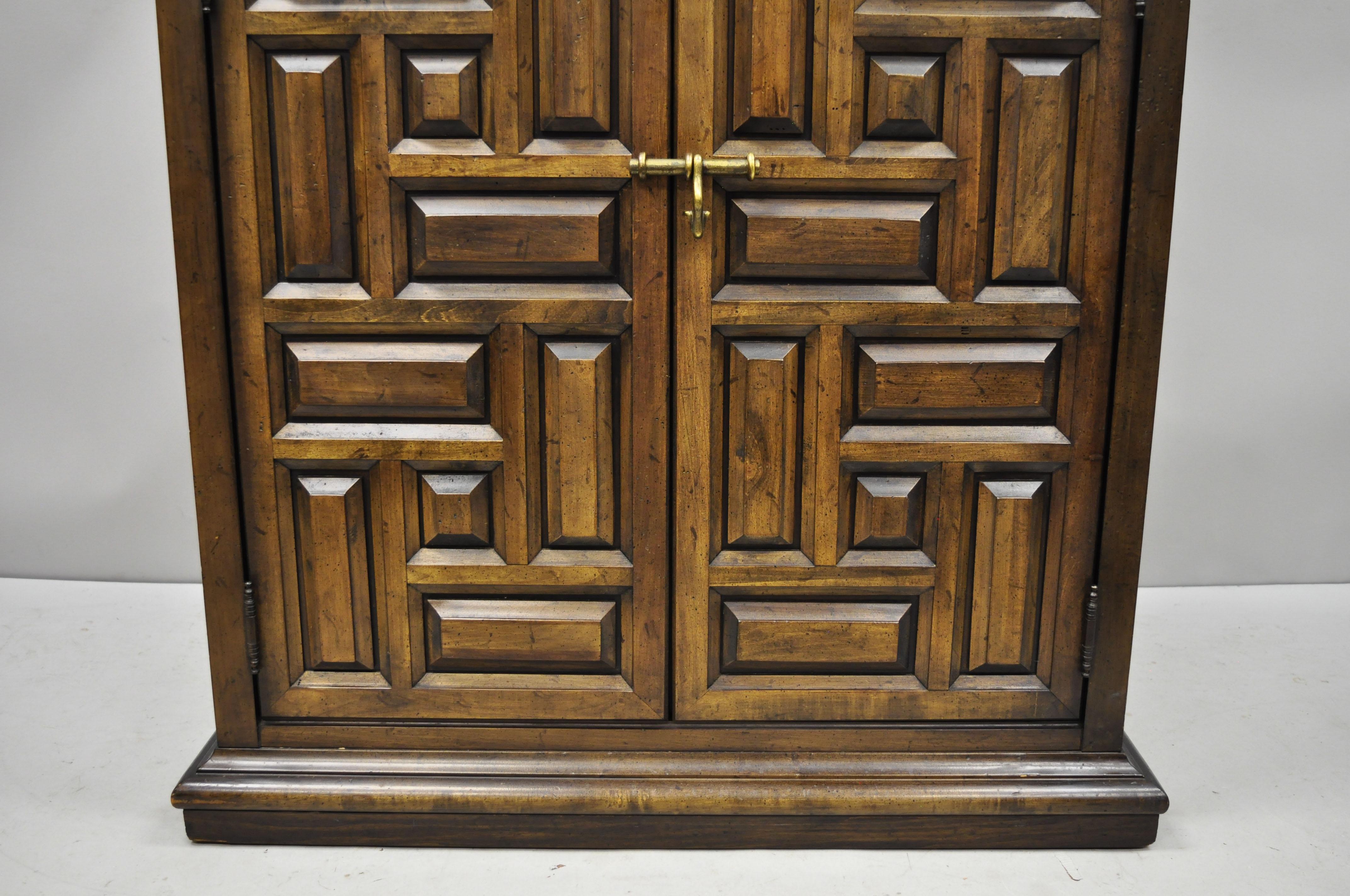 Drexel Villa Escalante Mediterranean Gothic Armoire Wardrobe Dresser Cabinet In Good Condition In Philadelphia, PA