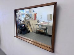 Drexel Wall Mirror with Brass Trim and Walnut, Mid-Century 1955
