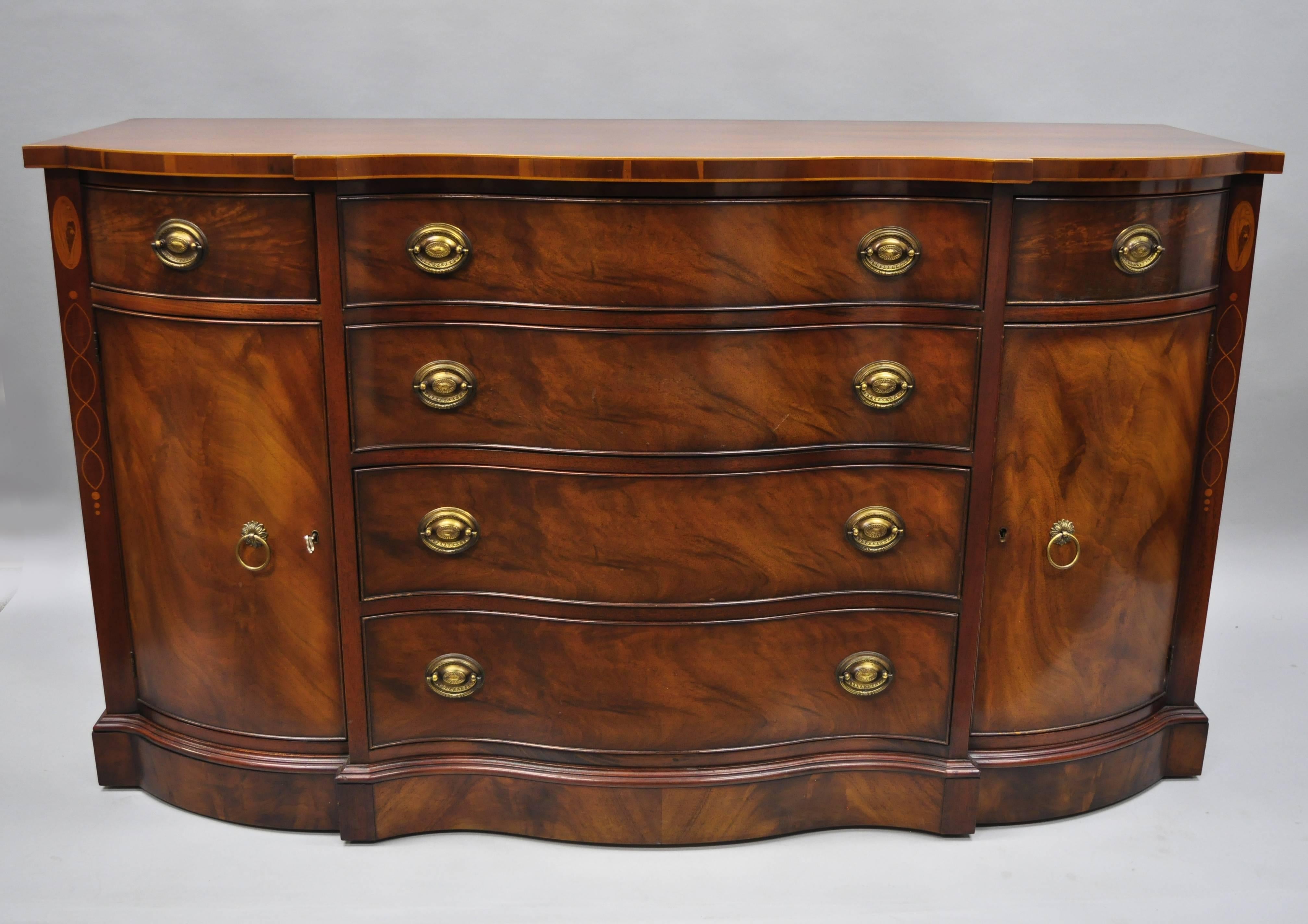 Drexel Wallace Nutting Serpentine Front Mahogany Sideboard Server Buffet 7