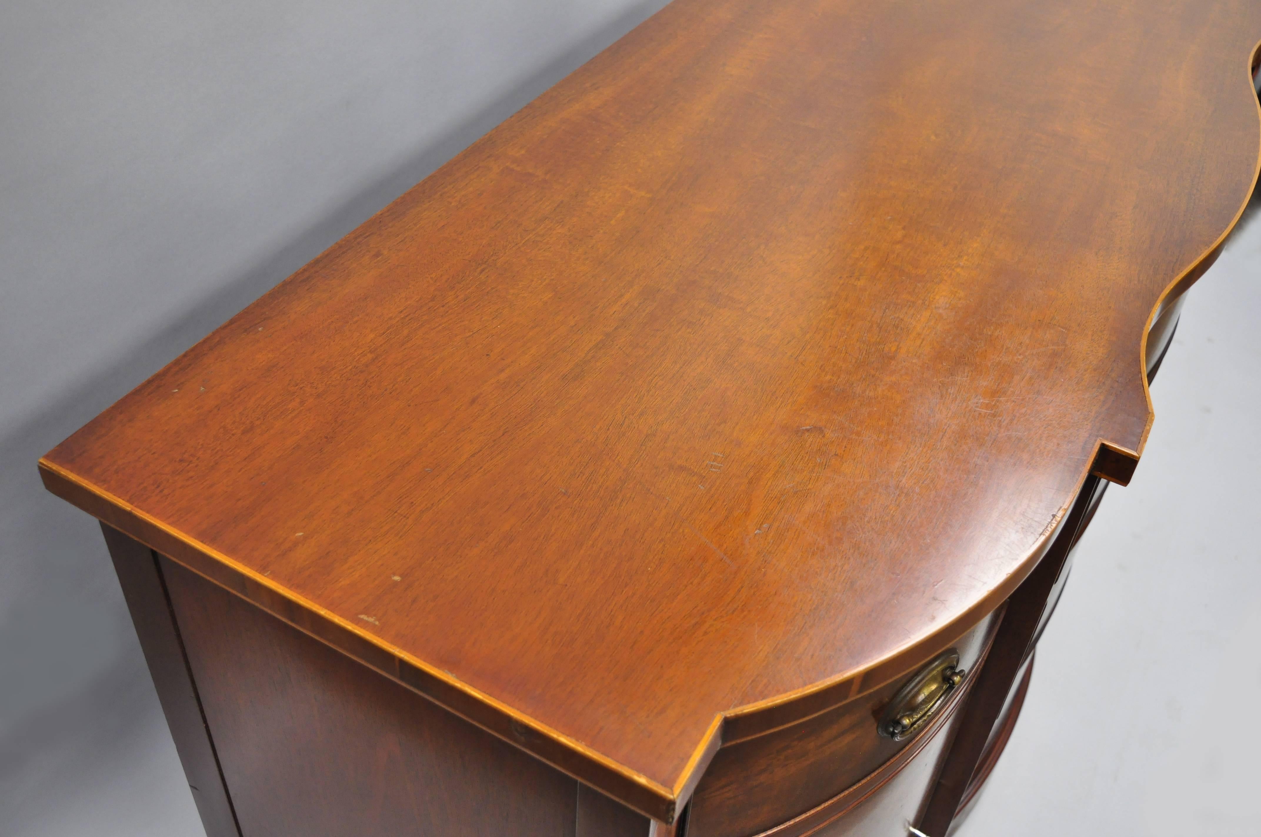 Mid-20th Century Drexel Wallace Nutting Serpentine Front Mahogany Sideboard Server Buffet