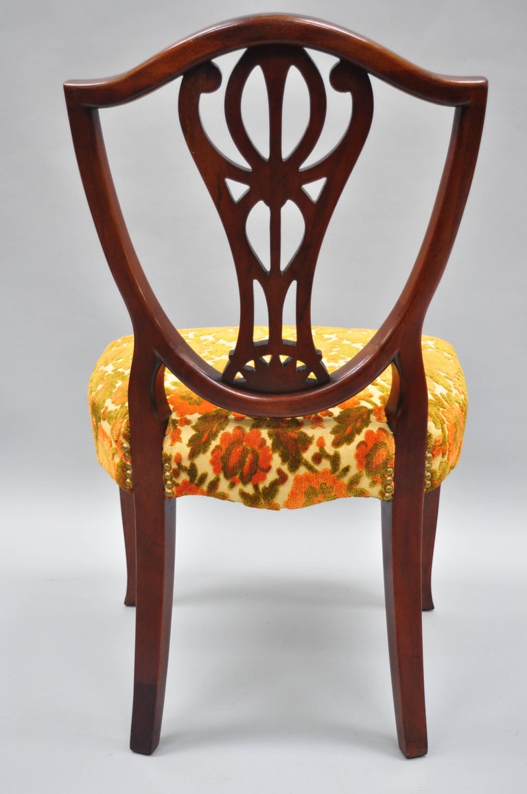 Drexel Wallace Nutting Solid Mahogany Shield Back Dining Room Chairs