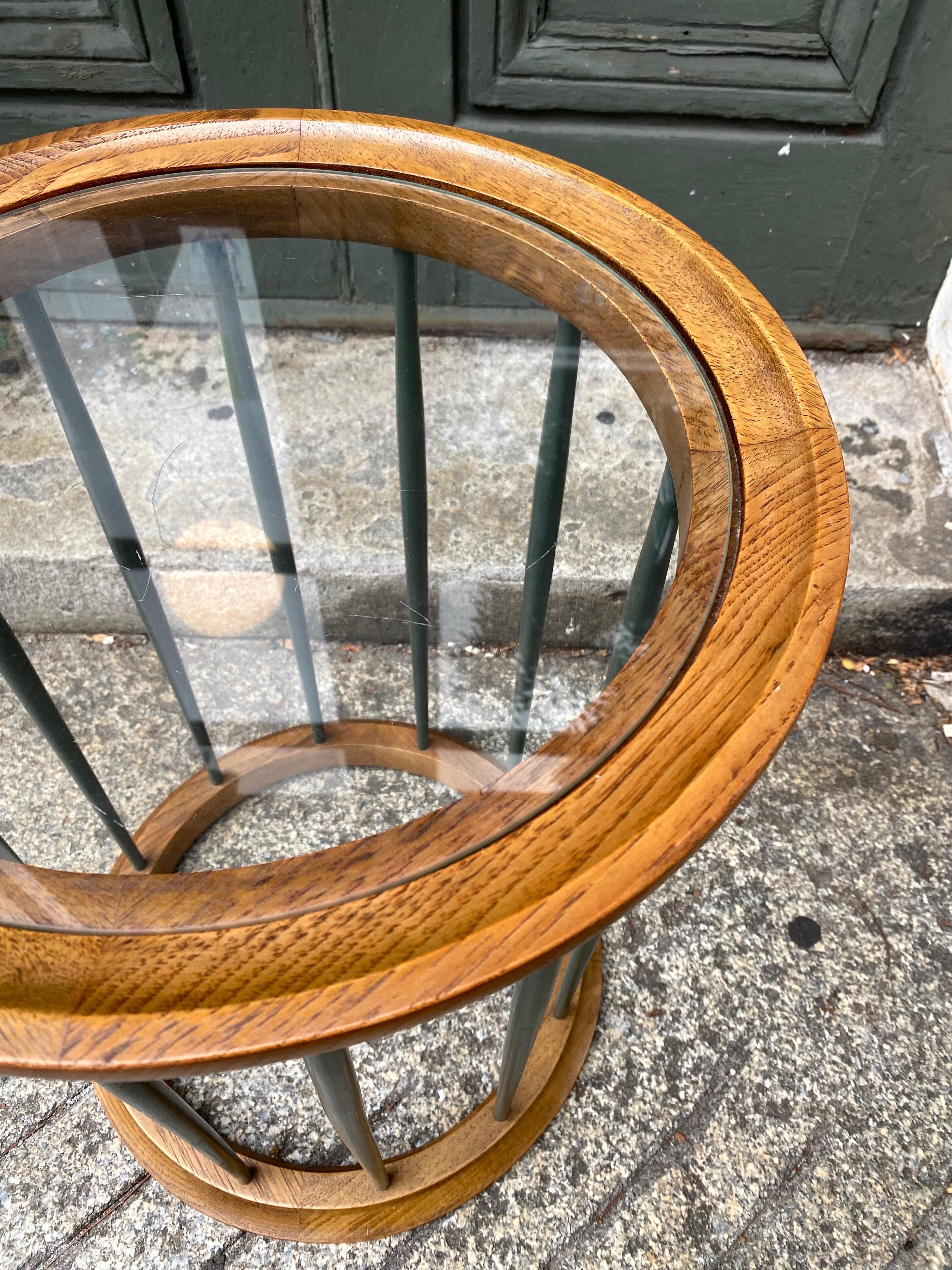 American Drexel Walnut and glass Side Table