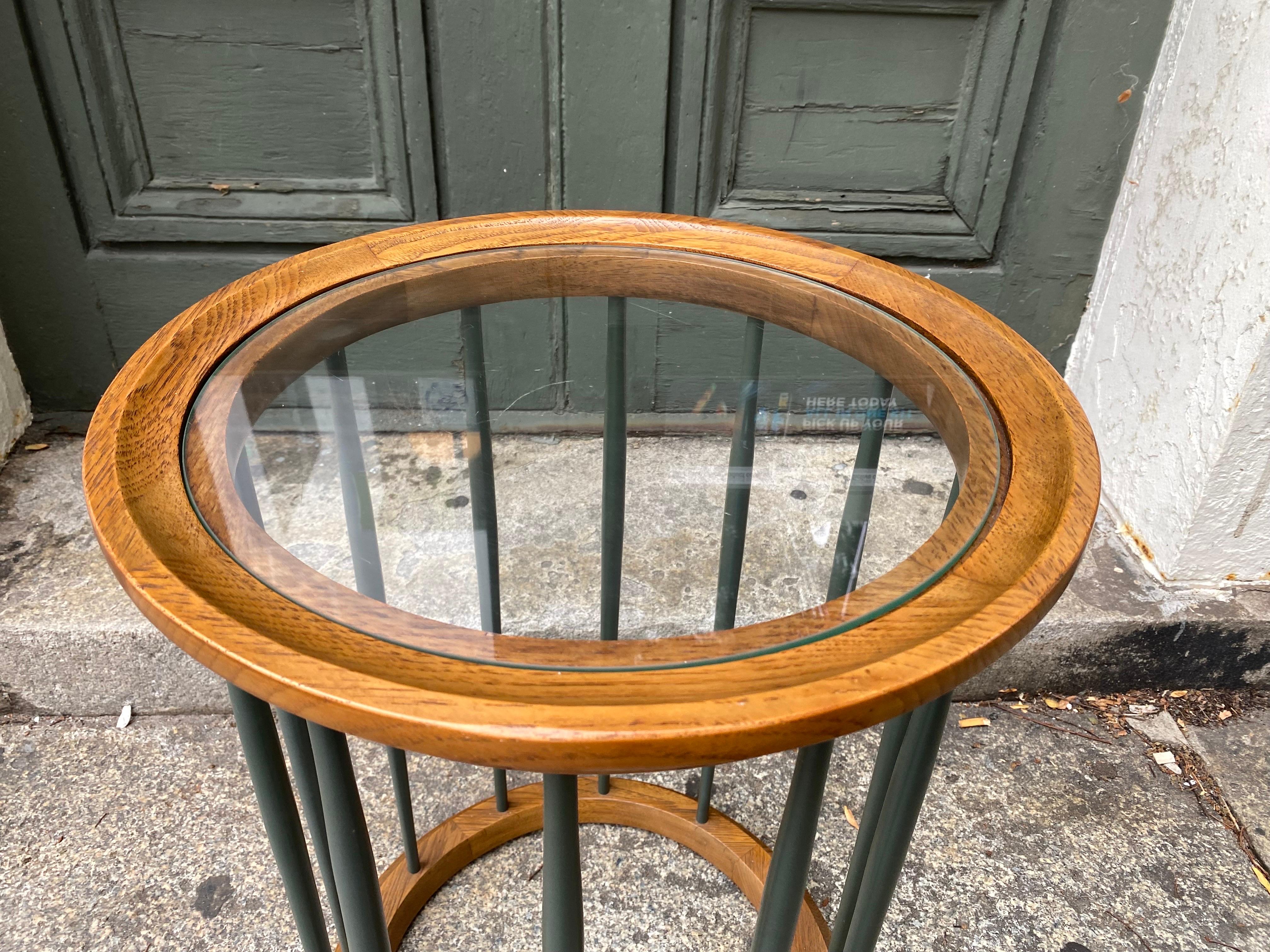 Drexel Walnut and glass Side Table 2