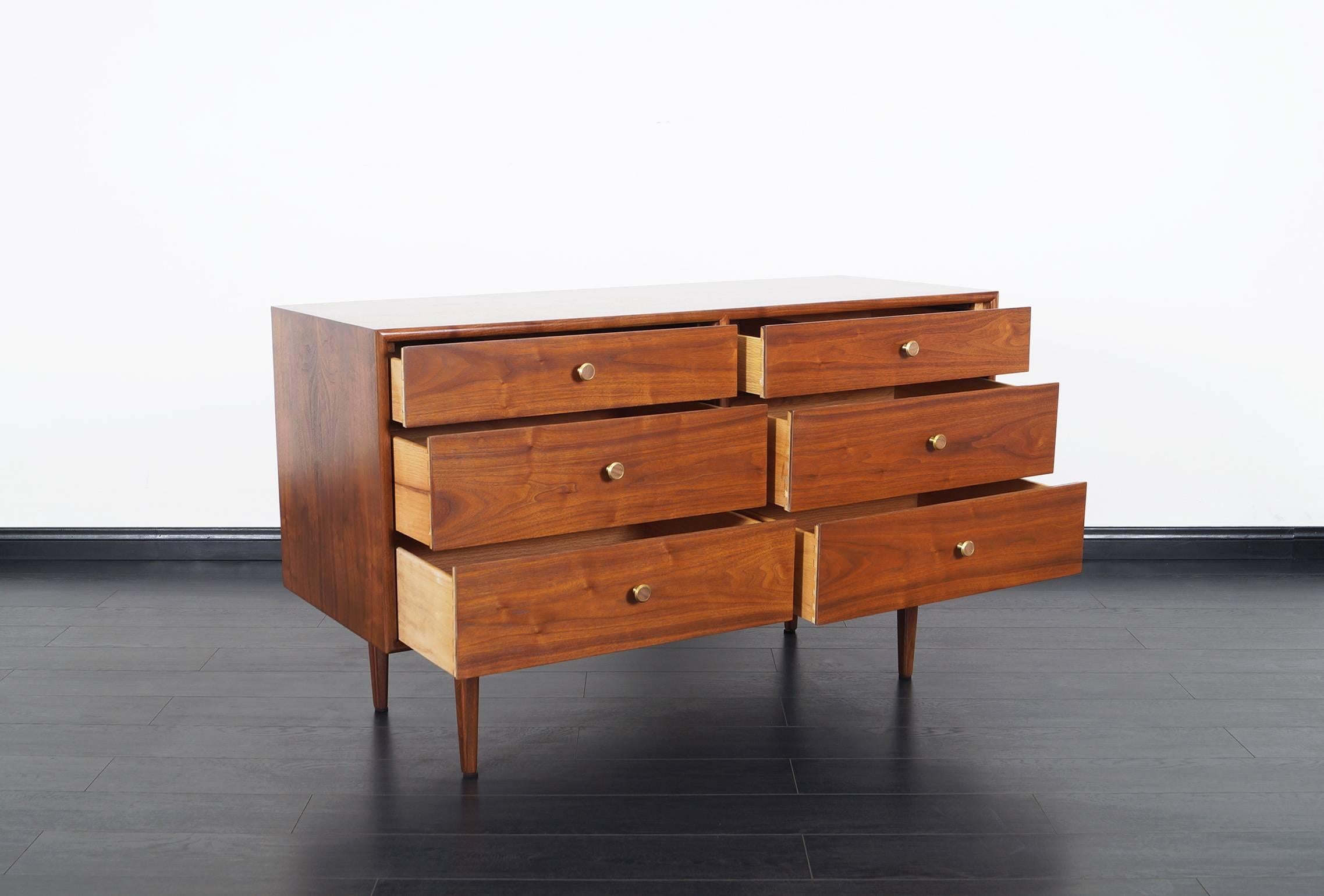 Mid-Century Modern Drexel Walnut Dresser by Kipp Stewart