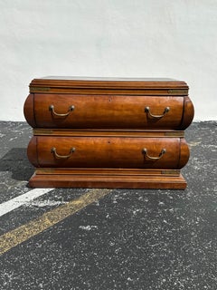 1960s Drexel Wood Brass Sculptural Bombay Dresser  Commode Dresser On Castors