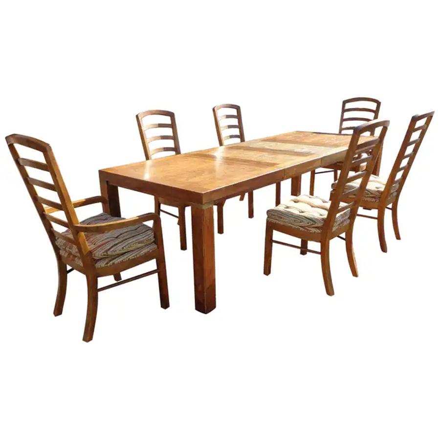North American Set of 6 Drexel Woodbriar Dining Chairs  For Sale