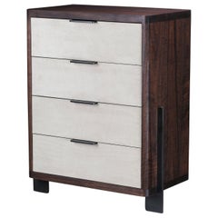 DREYFUS Chest by AMBROZIA, Solid Smokey Walnut, Cream Leather & Blackened Steel