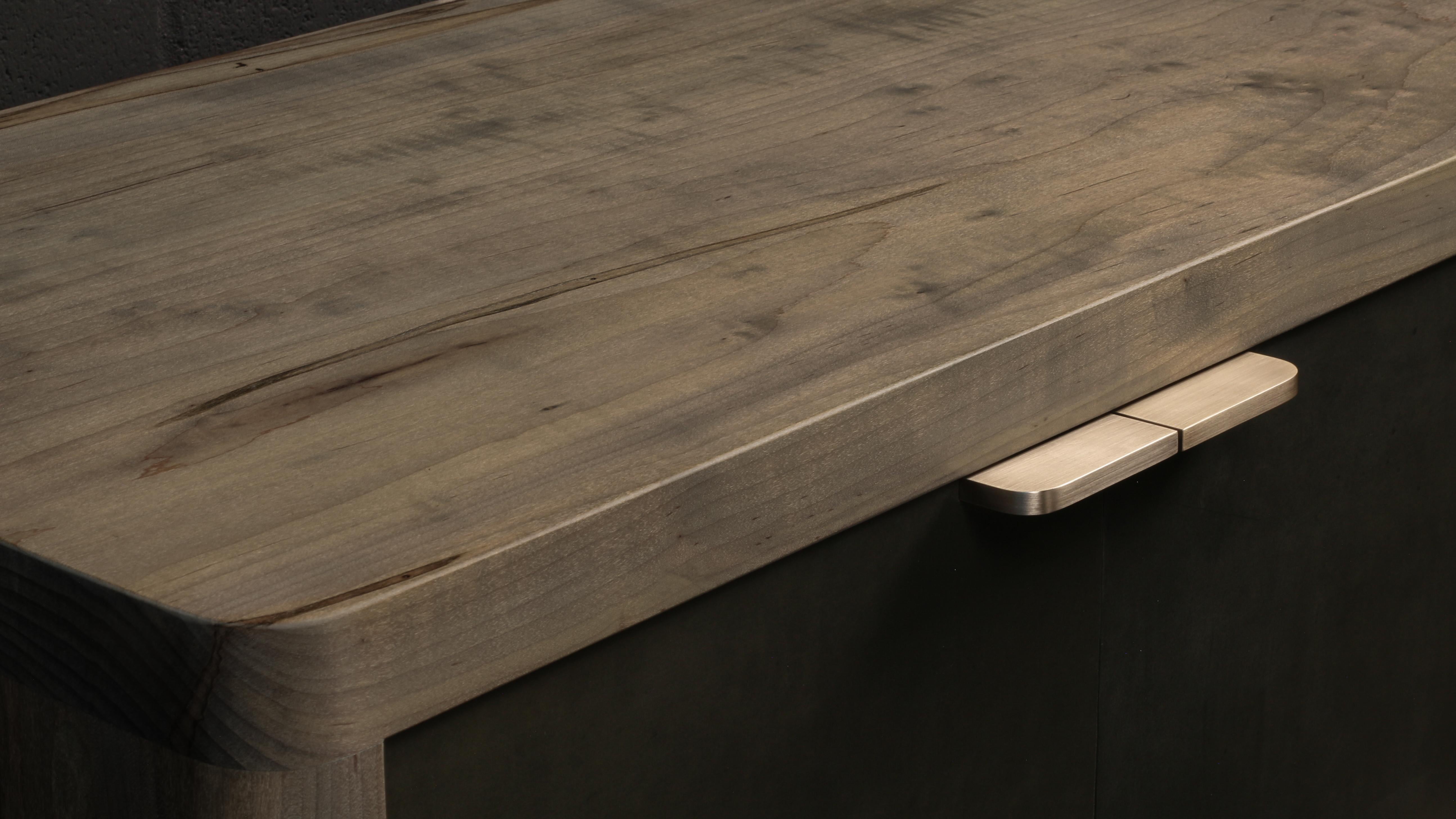 The Dreyfus Floating Sideboard is an exclusive contemporary piece, defined by bold proportions and refined material pairings. Designed and handcrafted by AMBROZIA Furniture Studio in Canada, it is crafted in solid wood and finished with our curated