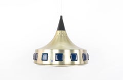 DRGM MidCentury Space Age Golden Aluminium "UFO" Swedish Chandelier, 1960