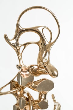 Bronze, Polish, Abstract, Sculpture, Art, Contemporary, Modern, Patina, Complex.