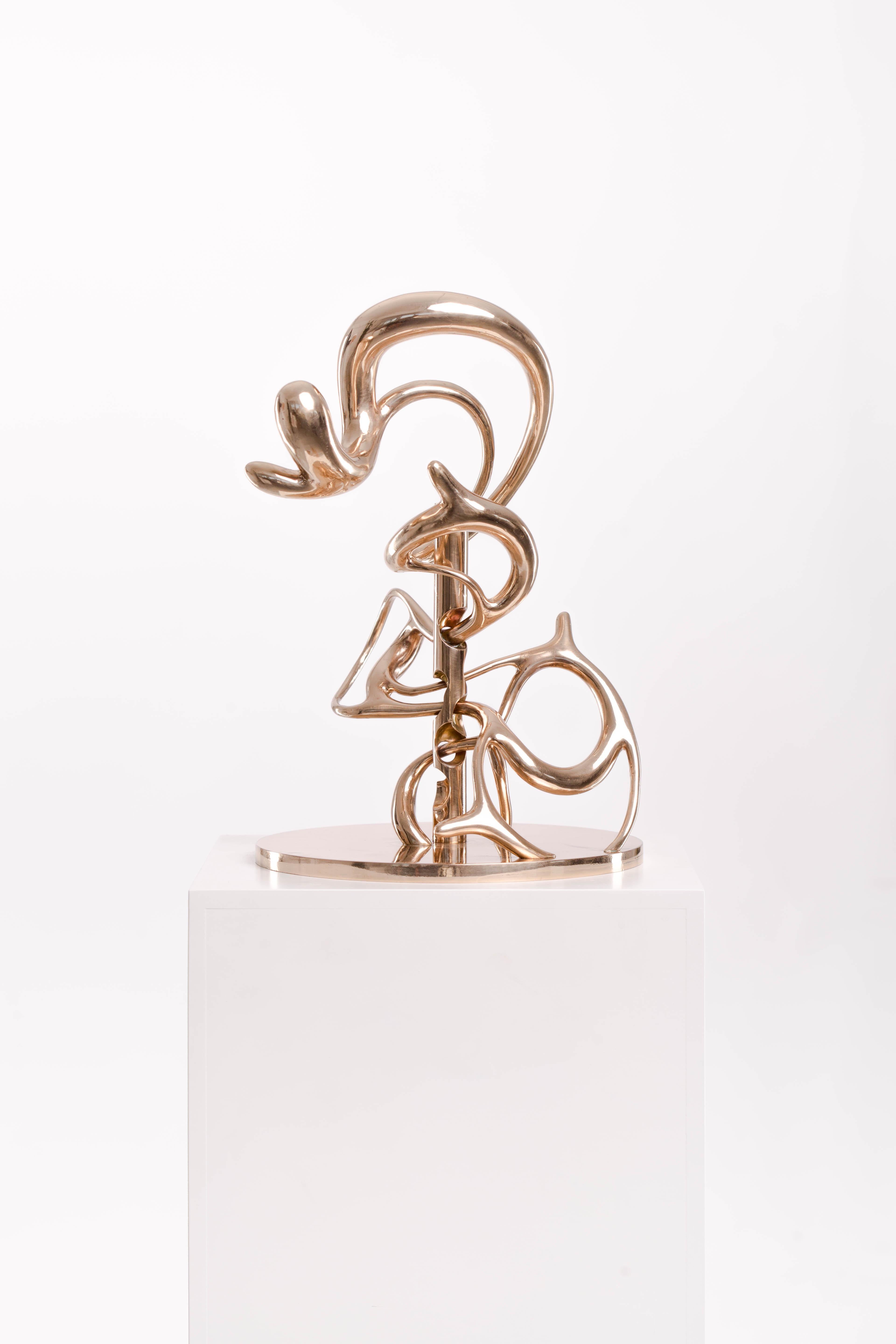 Bronze, Polish, Abstract, Sculpture, Art, Contemporary, Modern, Patina, Complex 3