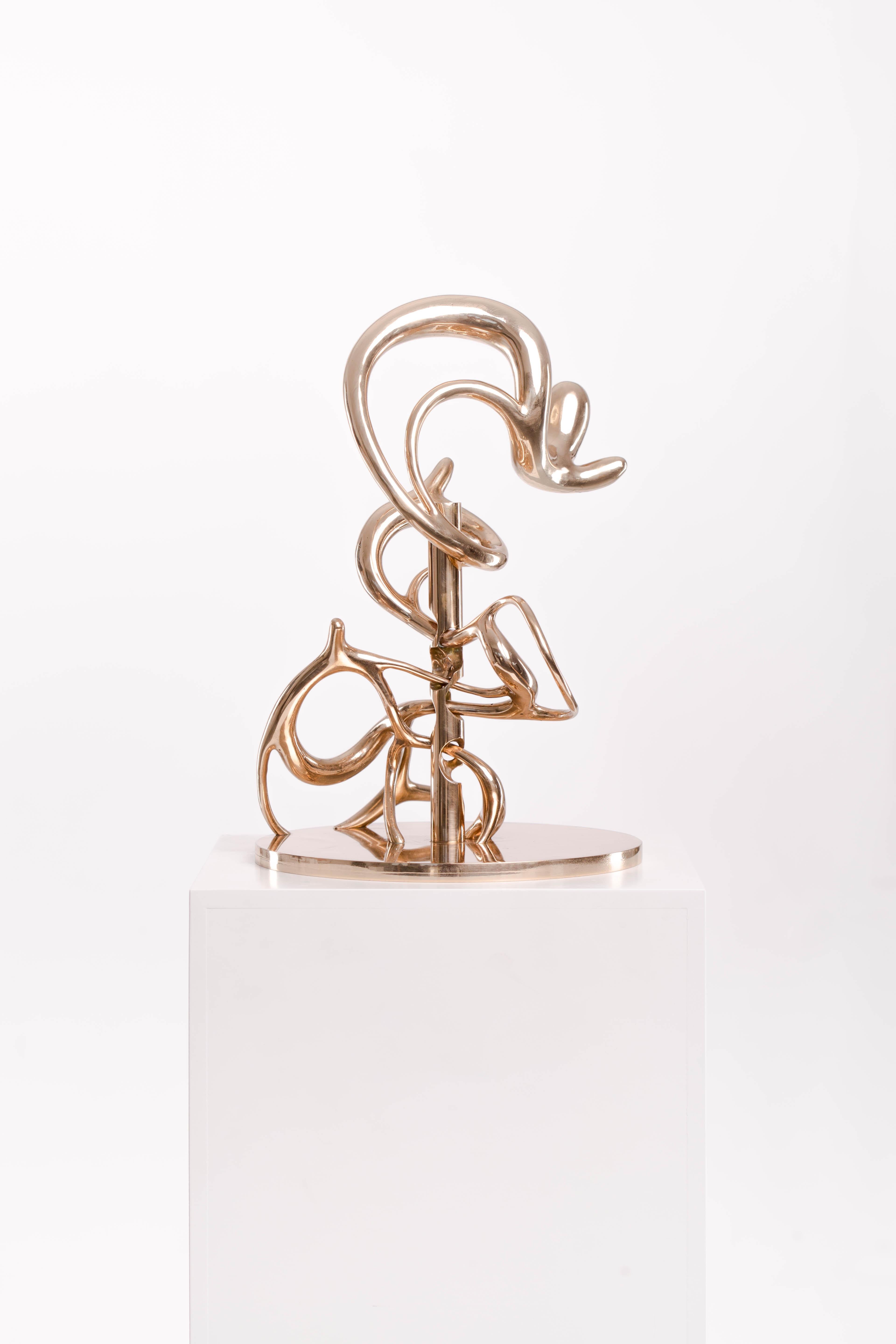 Bronze, Polish, Abstract, Sculpture, Art, Contemporary, Modern, Patina, Complex 5