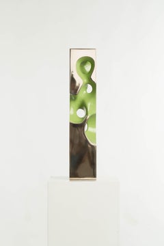 Bronze, Polish, Abstract, Sculpture, Art, Contemporary, Modern, Patina, Green