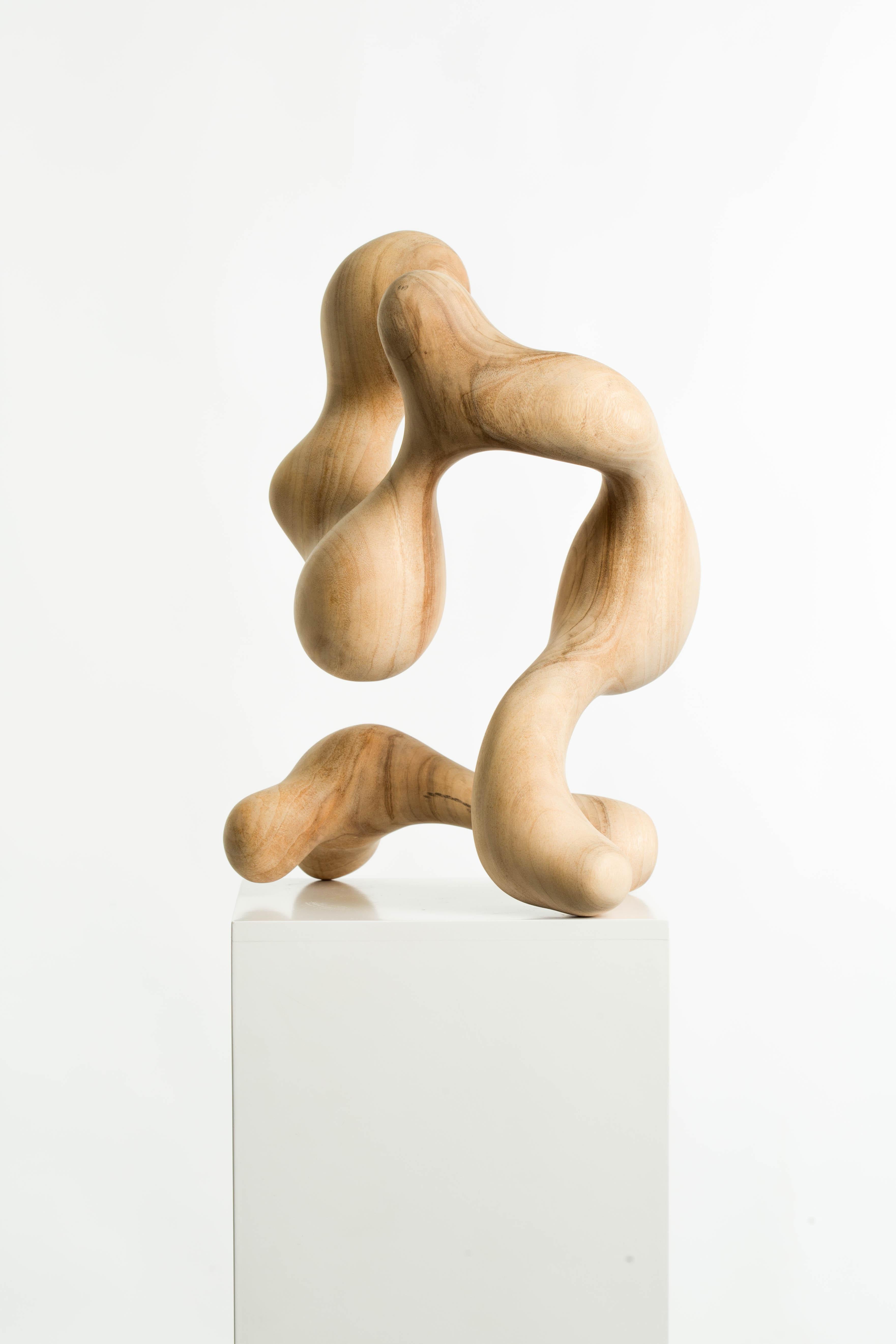 Driaan Claassen Abstract Sculpture - Raw, Wood, Abstract, Contemporary, Modern, Sculpture, Art, Geometric, Form, Flow