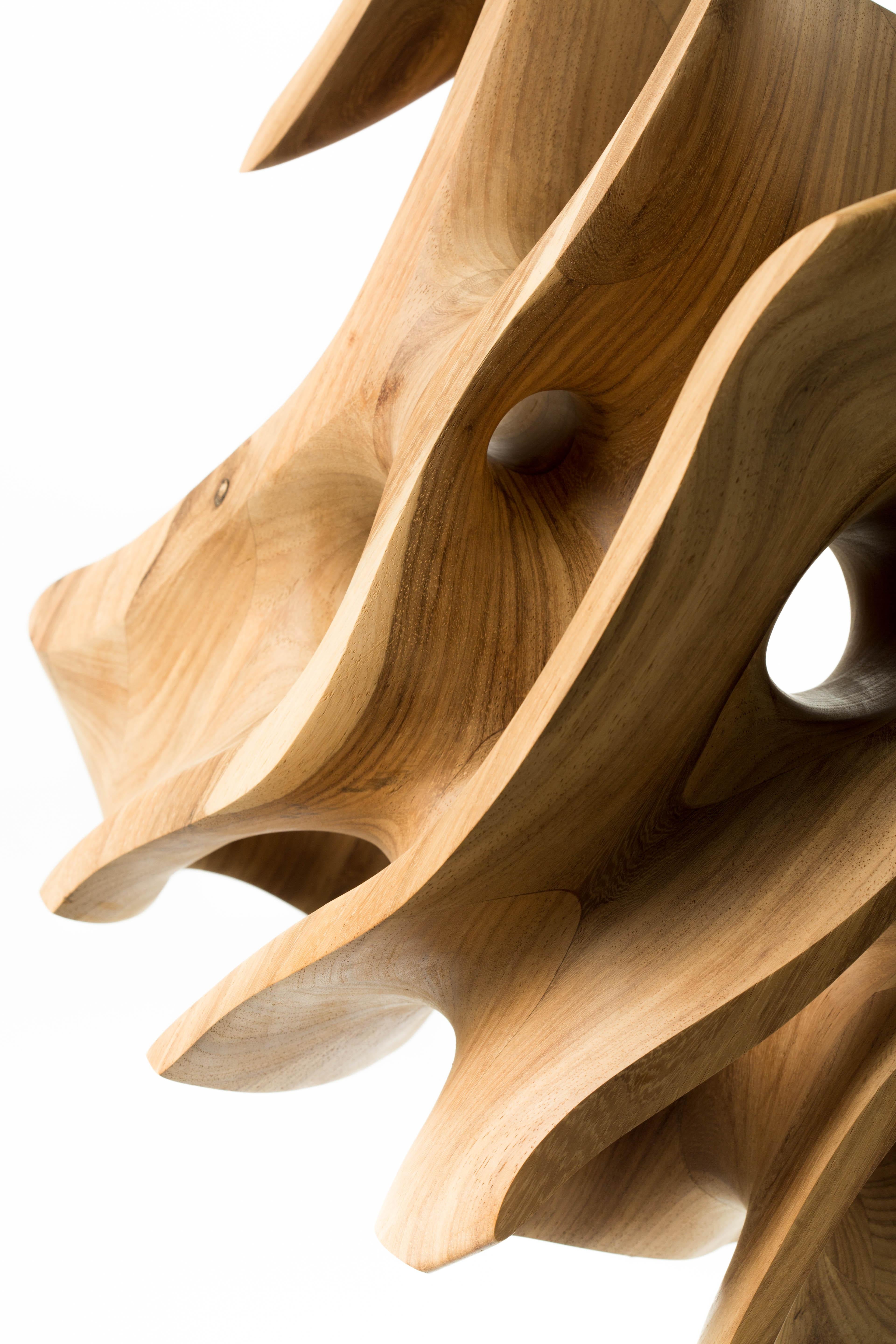 Grezzo, Wood, Cubo, Astratto, Contemporaneo, Moderno, Scultura, Arte, Geometrica in vendita 8