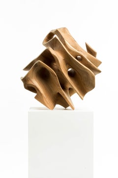 Raw, Wood, Cube, Abstract, Contemporary, Modern, Sculpture, Art, Geometric