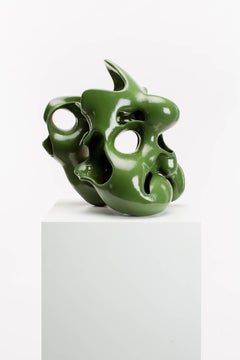 Green, Gloss, Glaze, Ceramic, Clay, Abstract, Contemporary, Modern, Sculpture