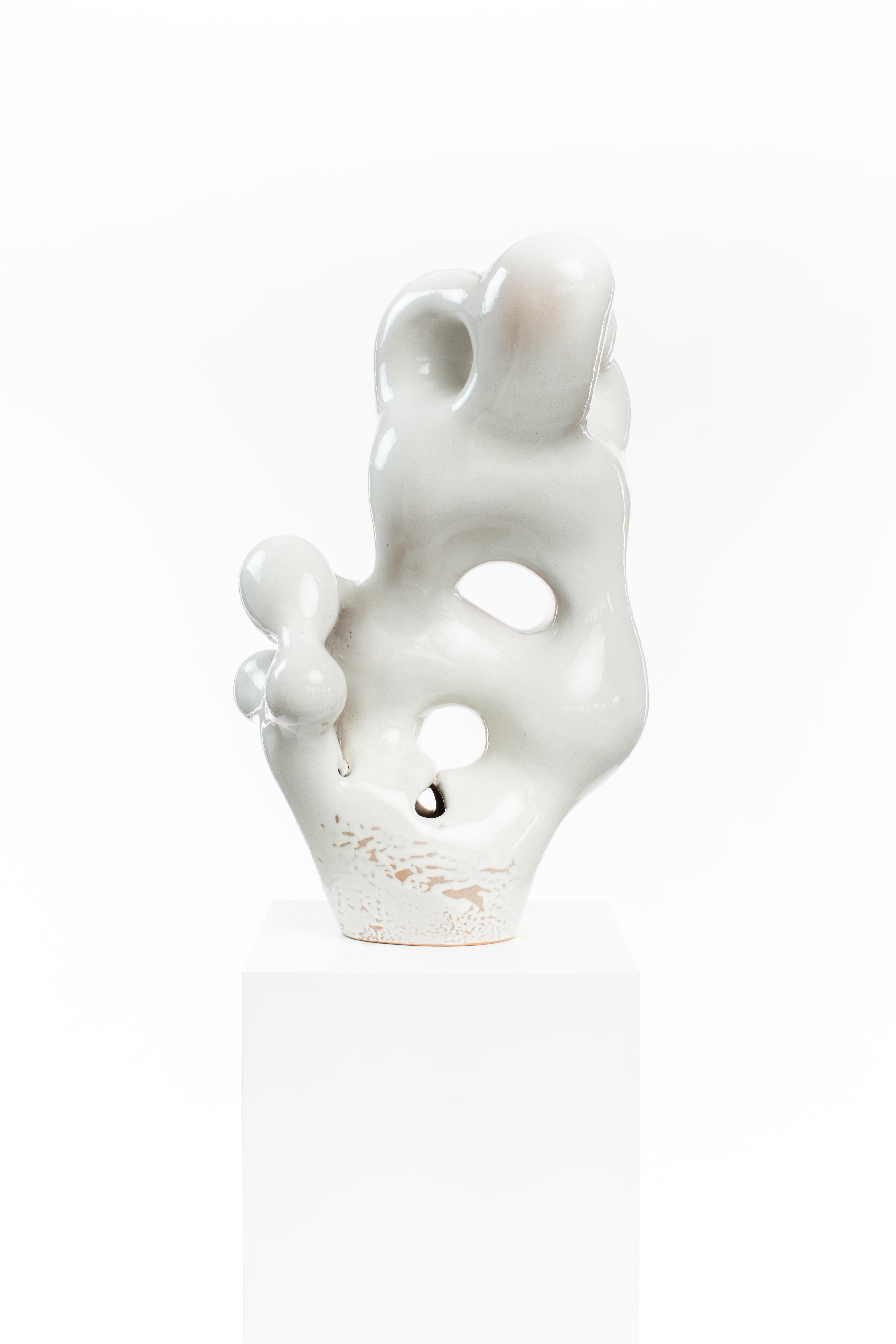 Driaan Claassen & Catherine Ash Abstract Sculpture - Whiten, Gloss, Glaze, Ceramic, Clay, Abstract, Contemporary, Modern, Candelabra