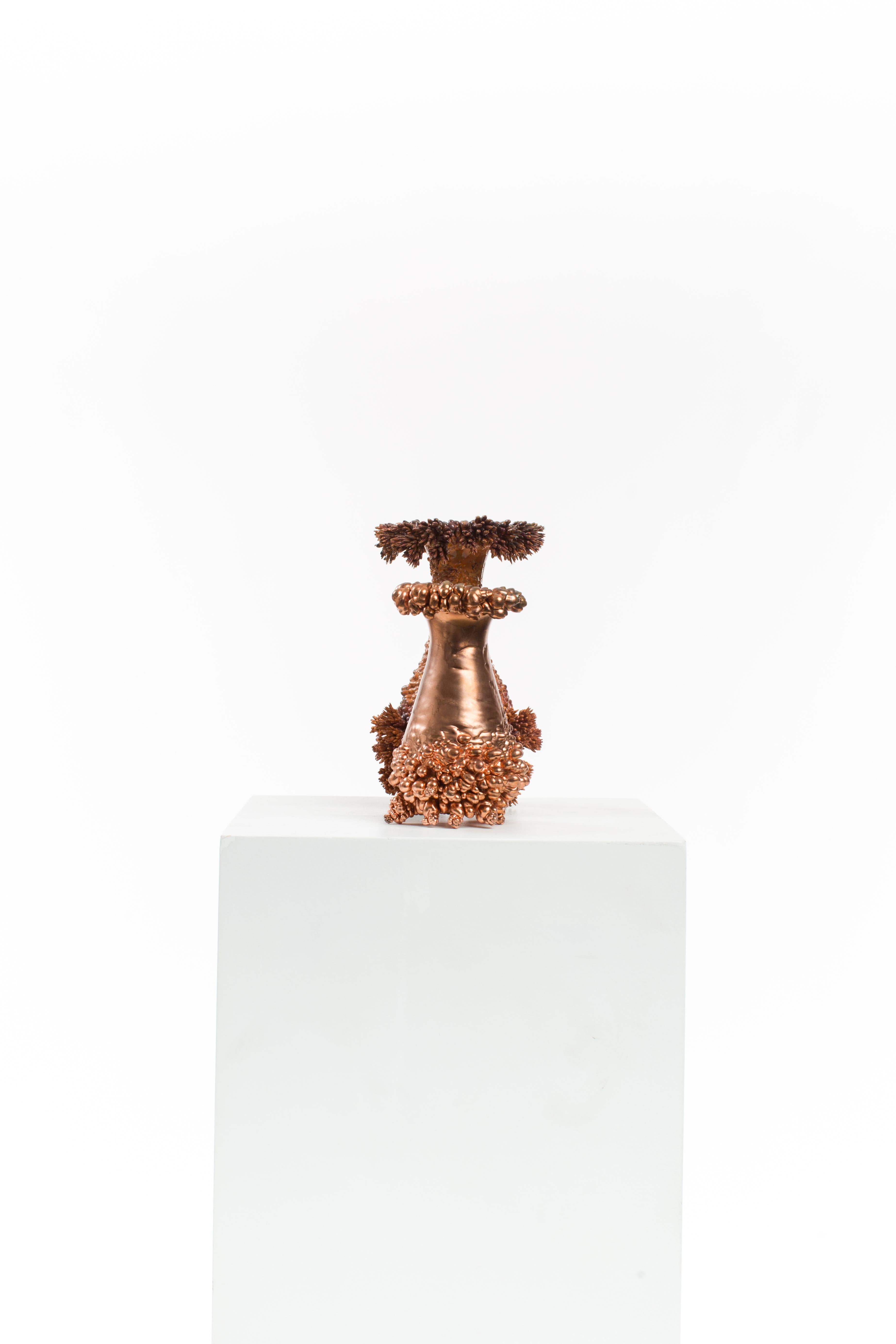 “Chance Encounter” Calcified Vessel 008 
1/1 
Copper 
1. 6cm Ø x 10.5cm 
2. 9cm Ø x 14cm 
1.5Kg 
€850 
2022

Born in Johannesburg in 1991, sculptor Driaan Claassen first studied 3D animation before apprenticing with Otto du Plessis, artist and