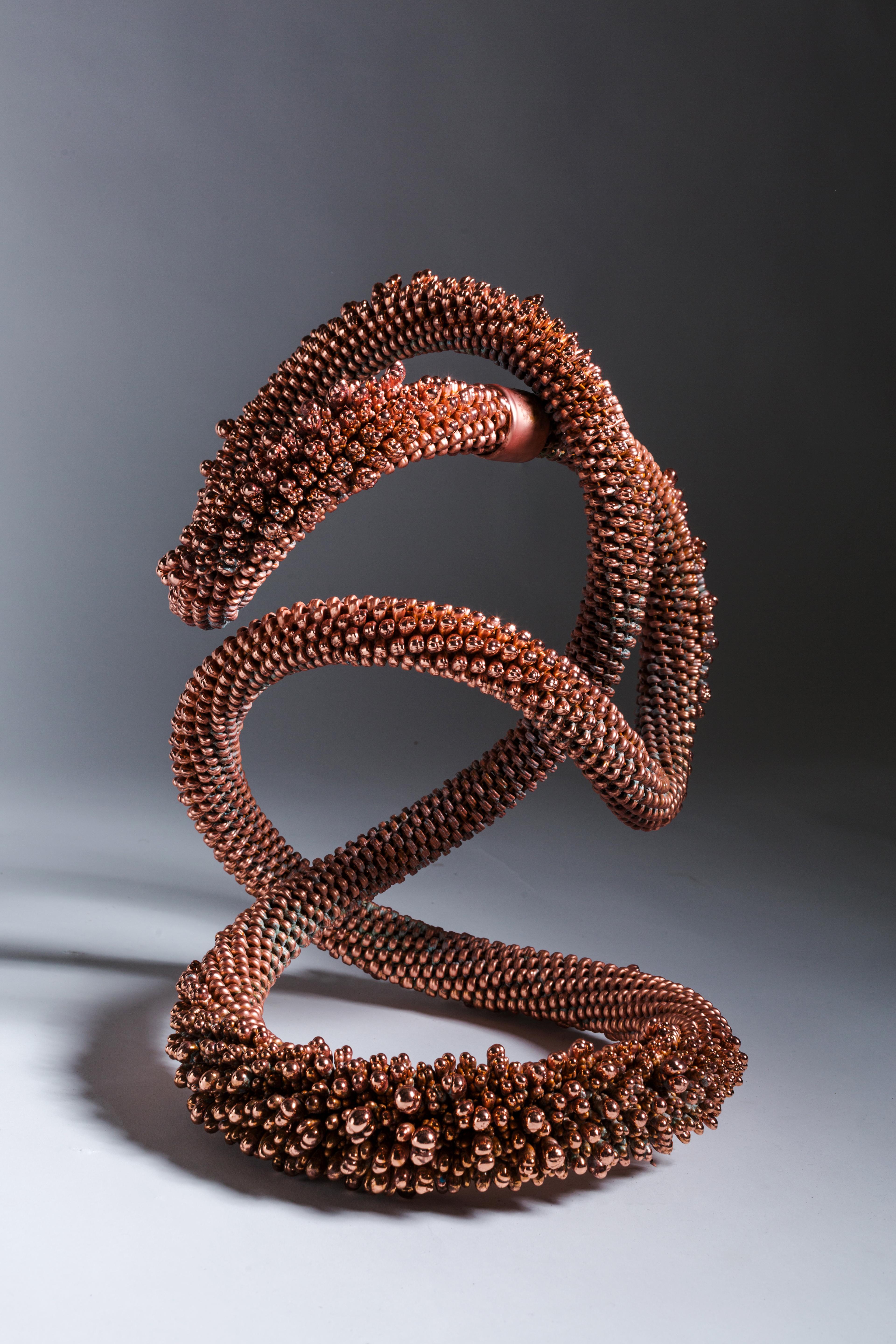 Copper, Crystal, Polished, Raw, Abstract, Contemporary, Modern, Art - Beige Abstract Sculpture by Driaan Claassen