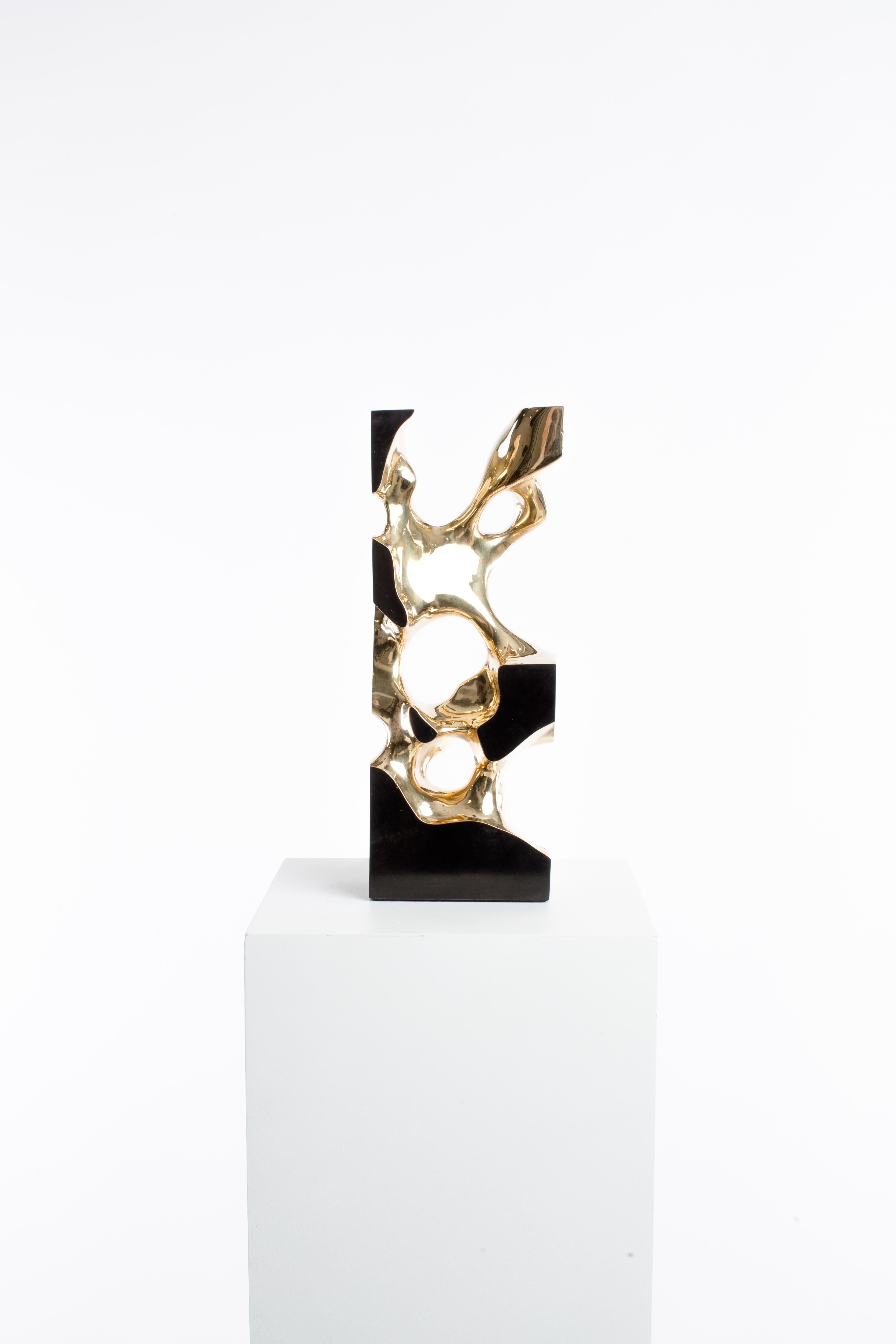 Driaan Claassen Abstract Sculpture - Black, Polish, Enamel, Bronze, Abstract, Contemporary, Modern, Sculpture