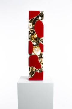 Red, Polish, Enamel, Bronze, Abstract, Contemporary, Modern, Sculpture