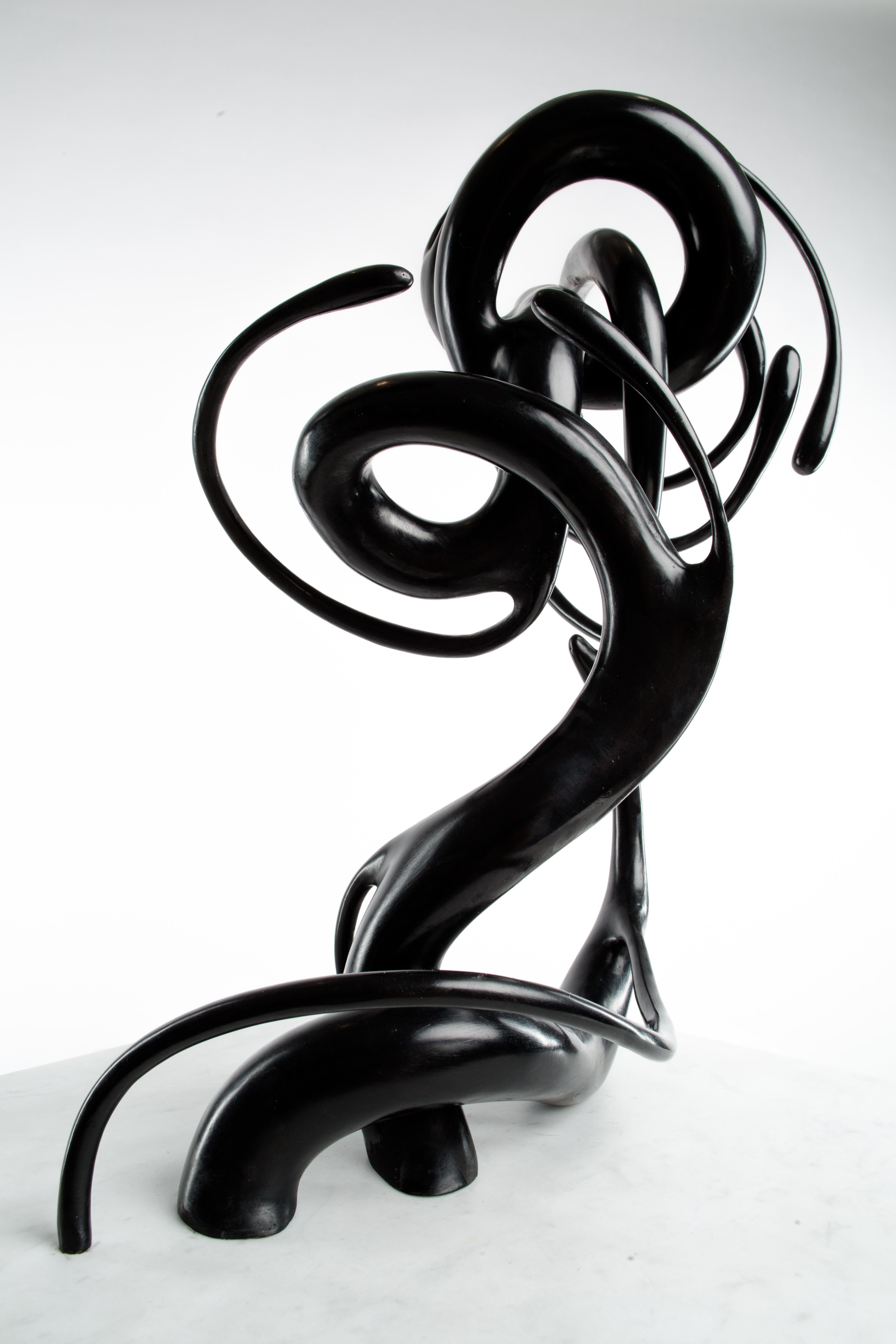 Black, Bronze, Patina, White, Marble, Abstract, Contemporary, Modern, Sculpture For Sale 9